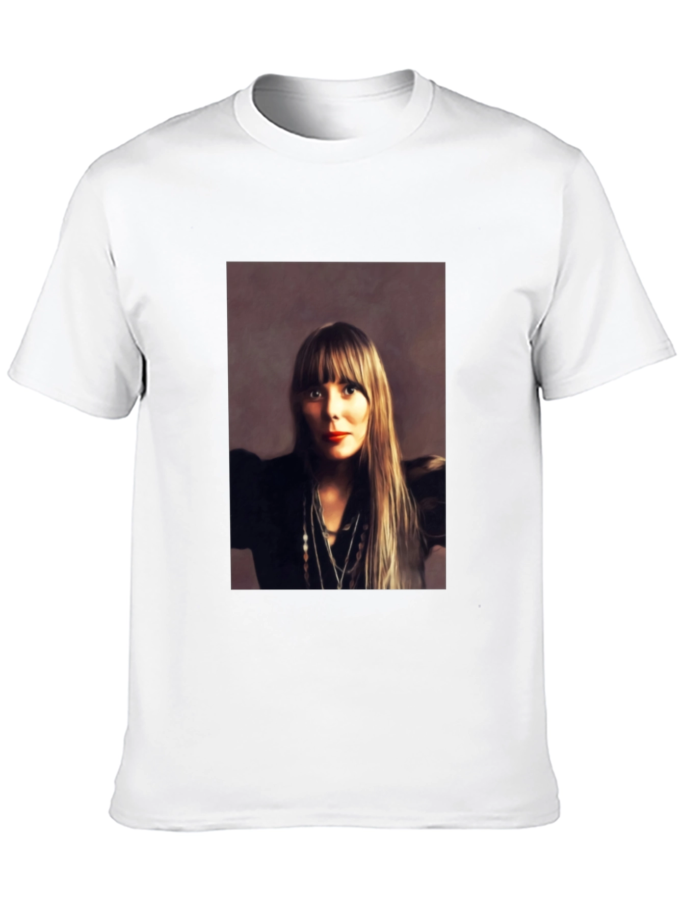 Black Joni Mitchell Portrait Black T-Shirt view 10