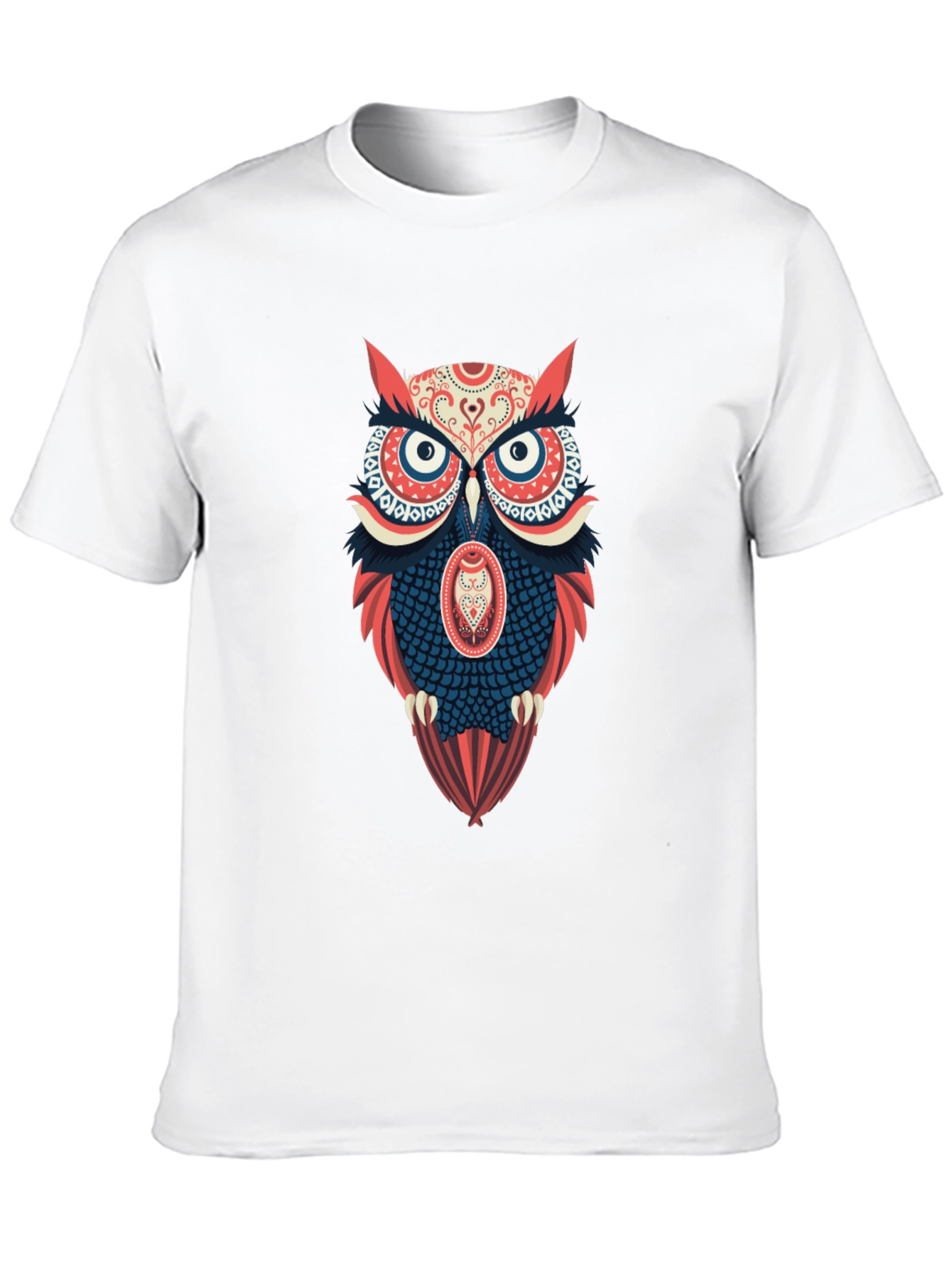 Black Owl Graphic Print Men's Black T-Shirt view 10