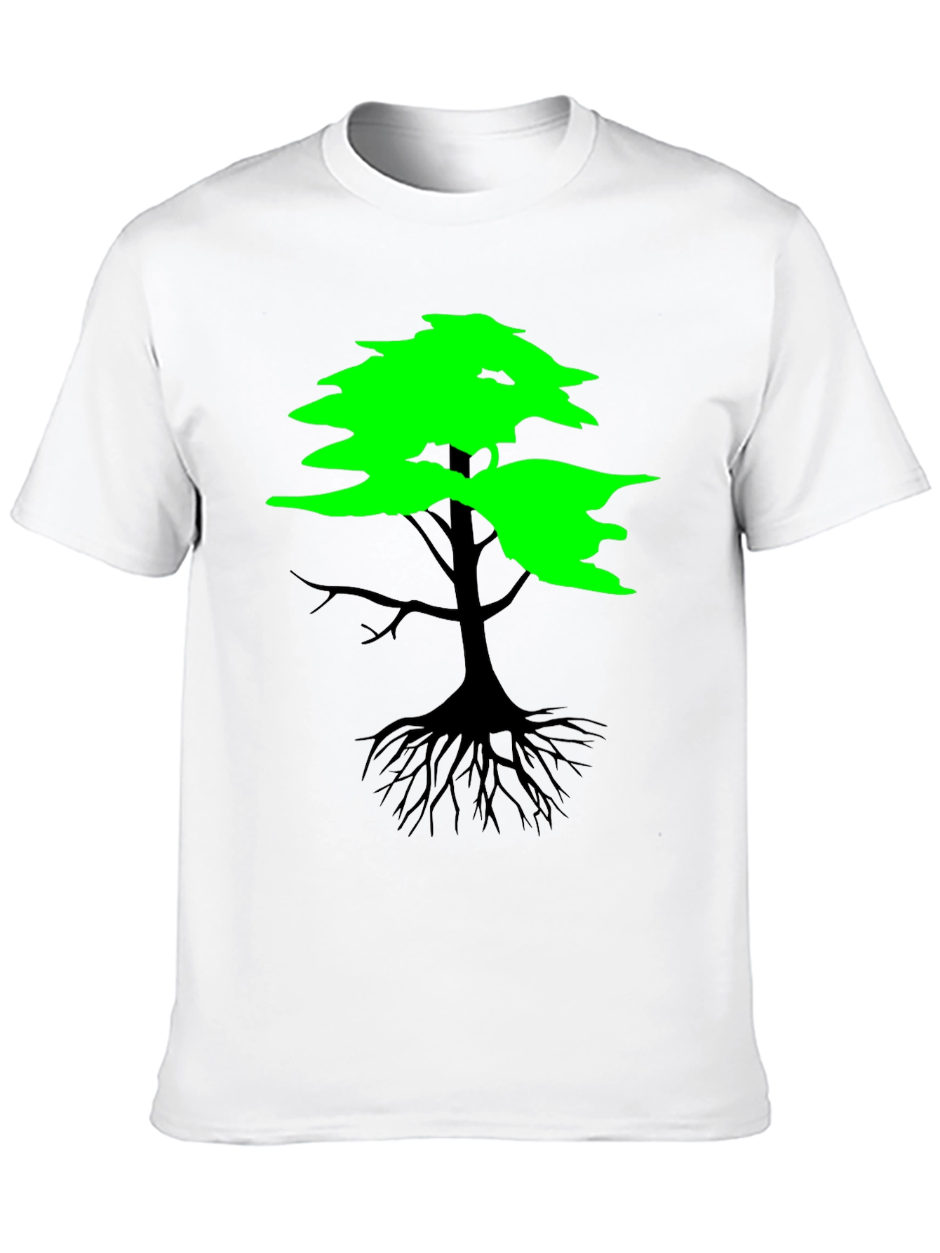 Black Nature Inspired Tree Graphic T-Shirt view 10