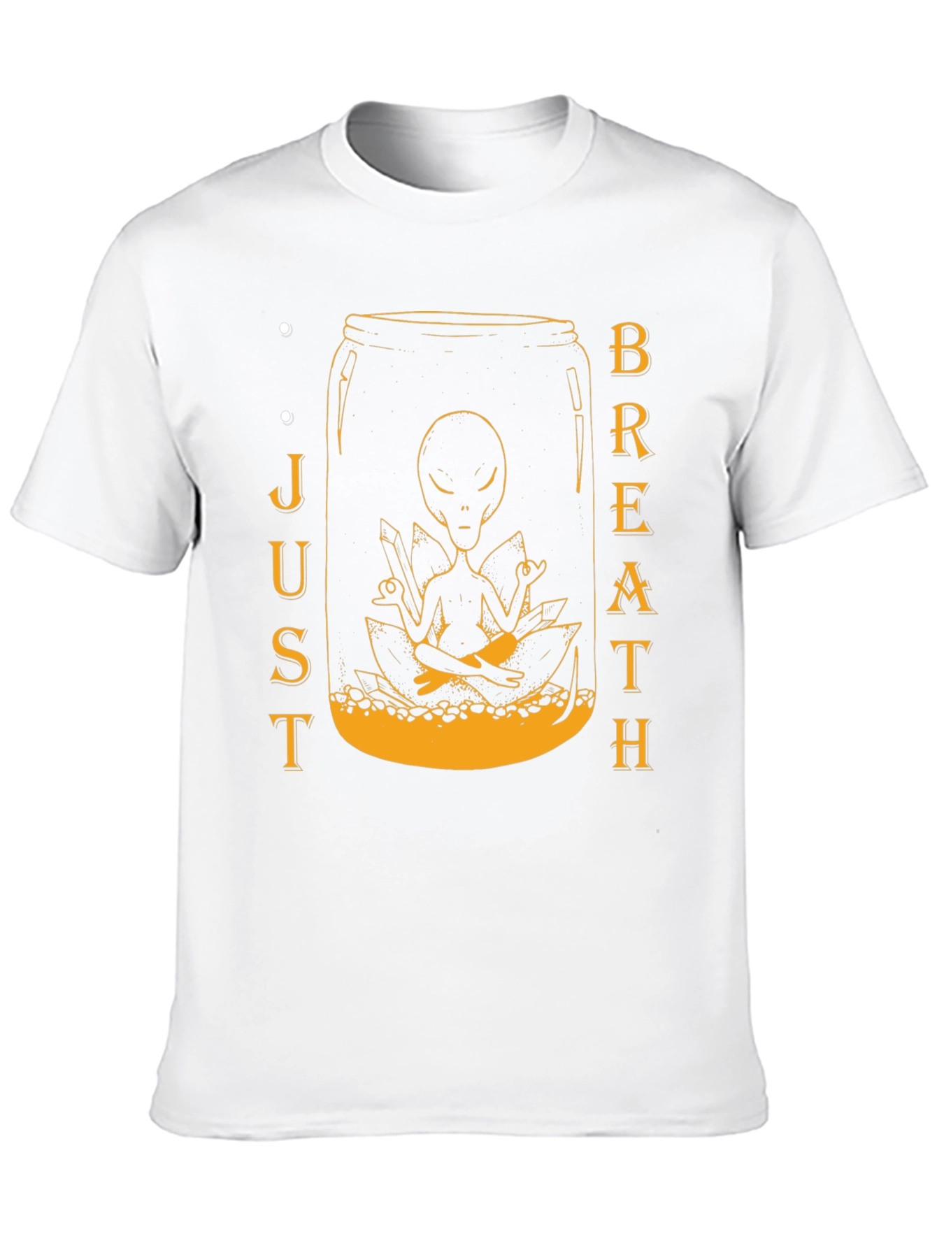 Black Alien Meditation Jar Graphic Tee - Just Breathe T-Shirt view 10