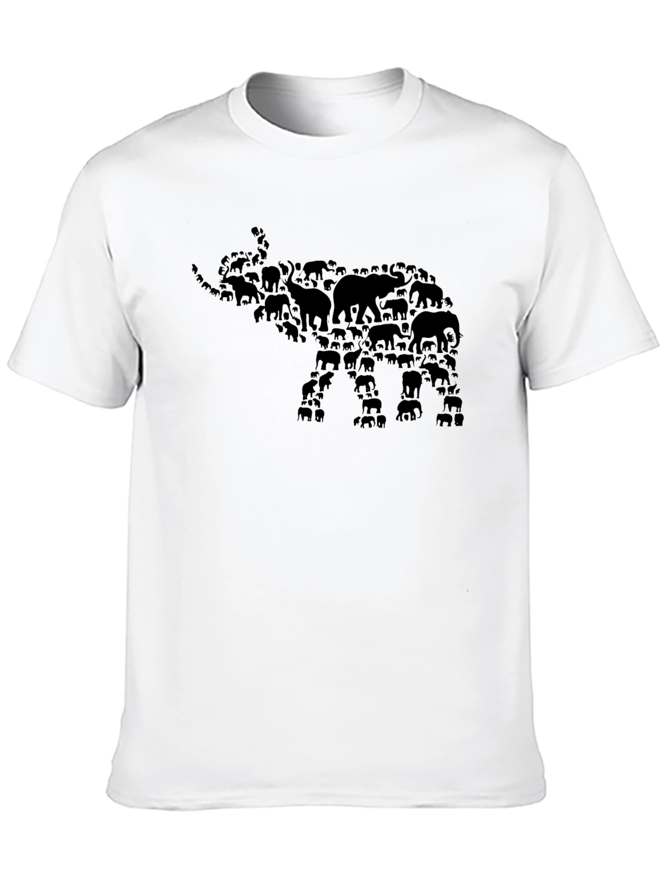 Black Elephant Silhouette Graphic Tee - Black view 10