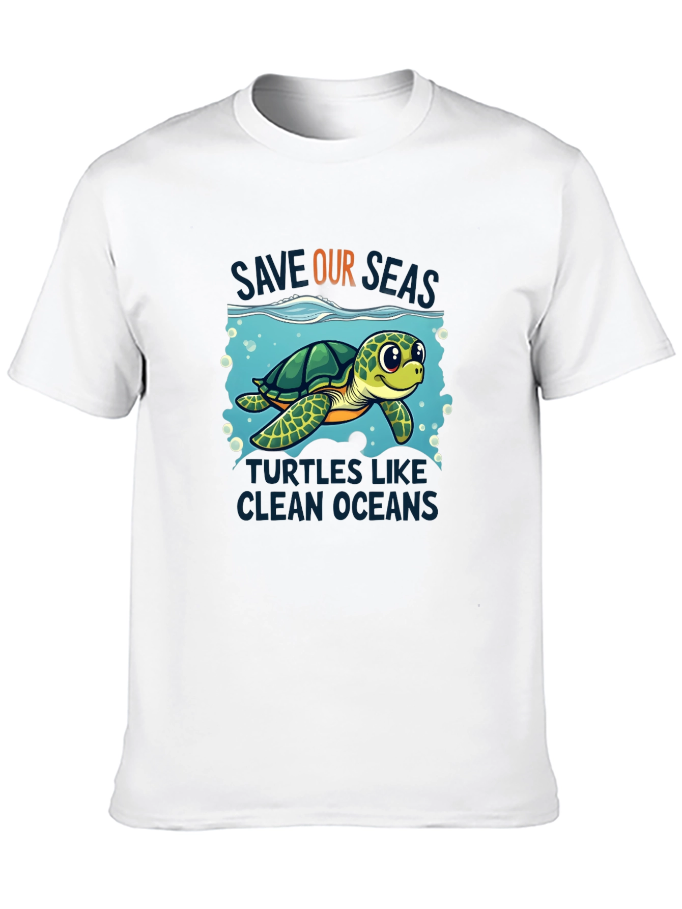 Black Save Our Seas Turtle Graphic Tee - Black view 10
