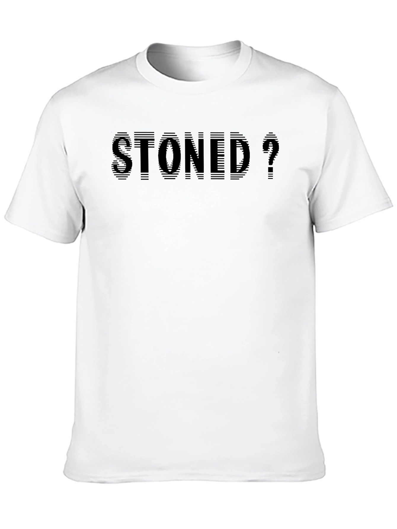 Black Stoned? Graphic T-Shirt - Black Crew Neck view 10