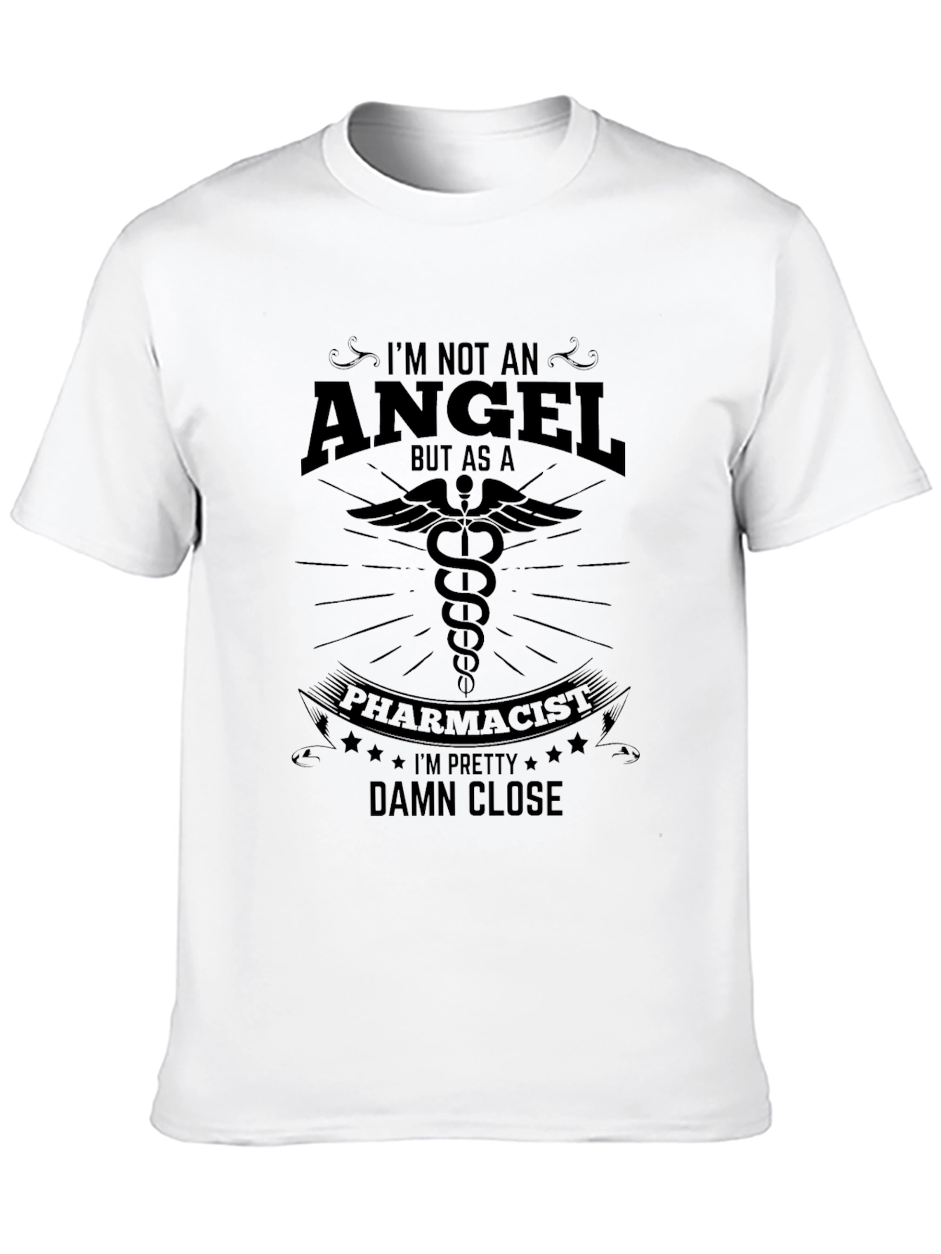 Black Pharmacist Angel Graphic Tee - Black Cotton Blend view 10