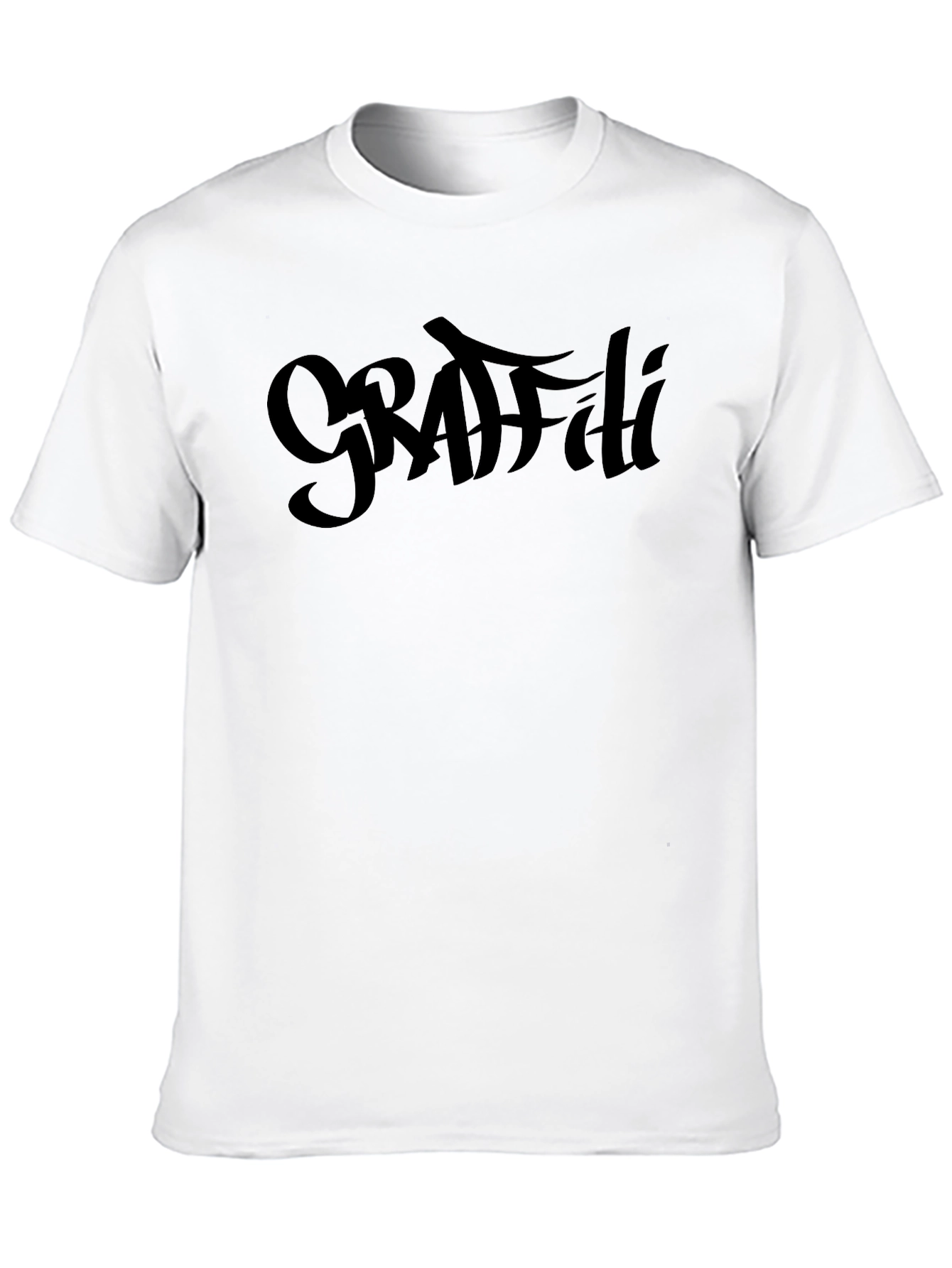 Black Grafiti Style T-Shirt - Bold Black Design view 10