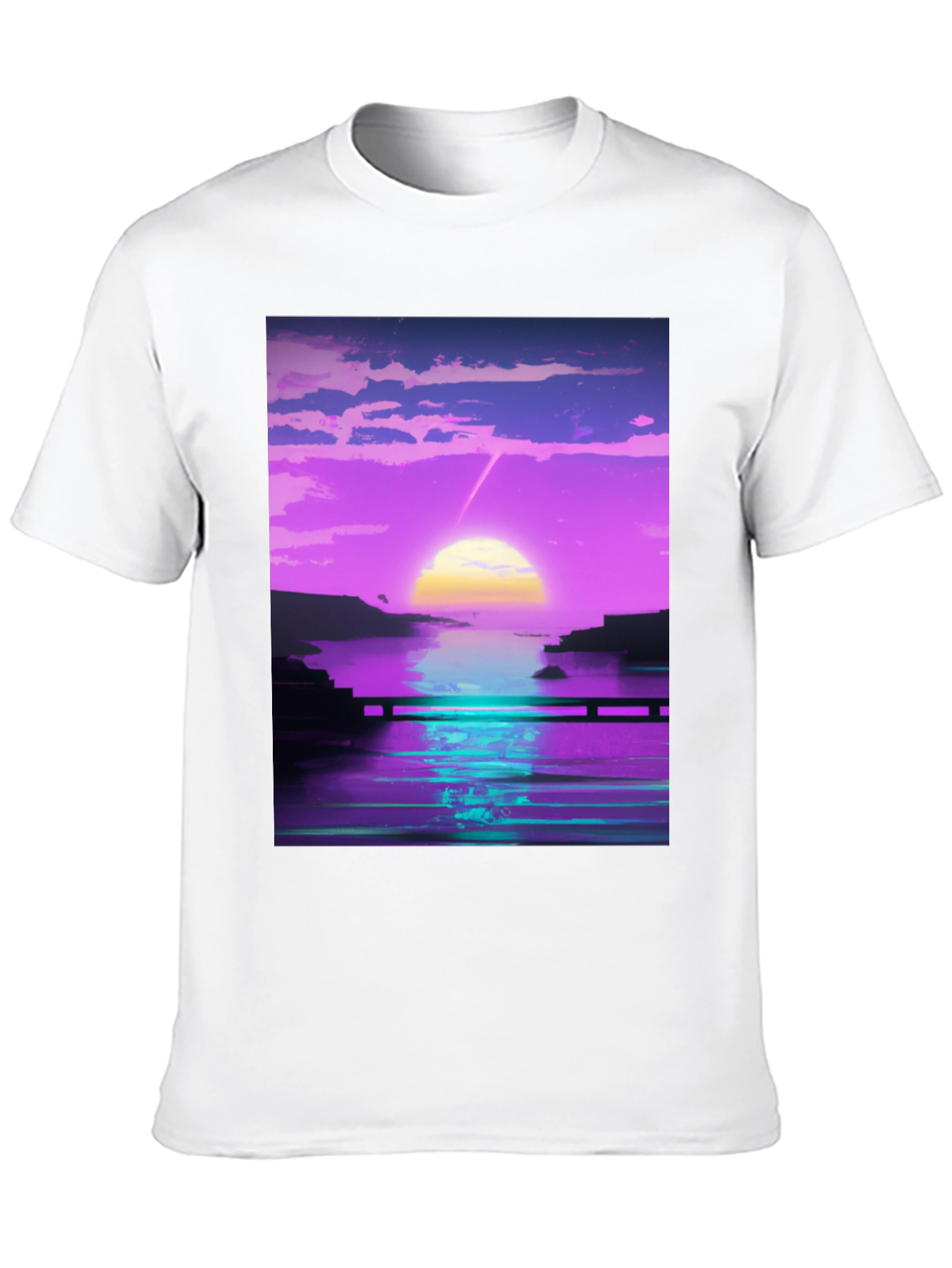 Black Vaporwave Sunset Graphic Tee - Retro Style view 10