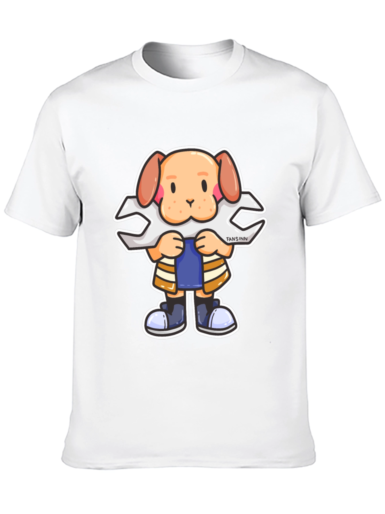 Black Dog Mechanic Cartoon Black T-Shirt view 10