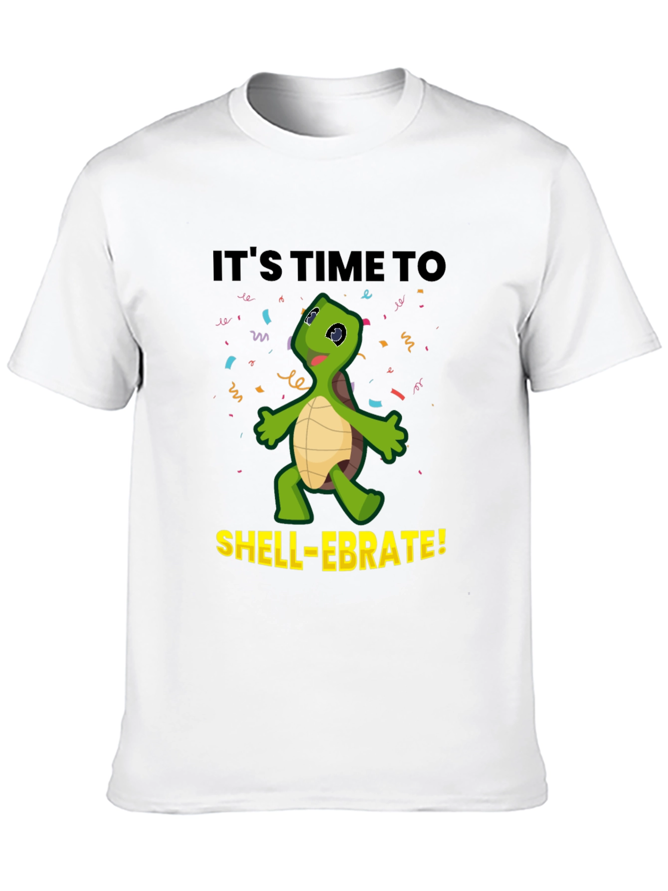 Black It's Time to Shell-ebrate! Fun Turtle T-Shirt view 10