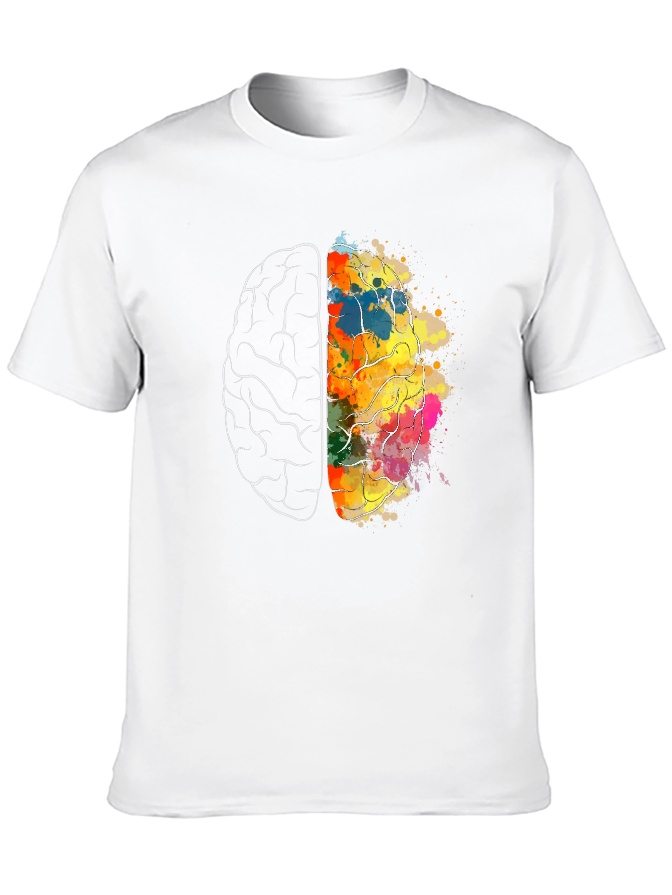 Black Brain Art Graphic T-Shirt - Creative Mind Tee view 10