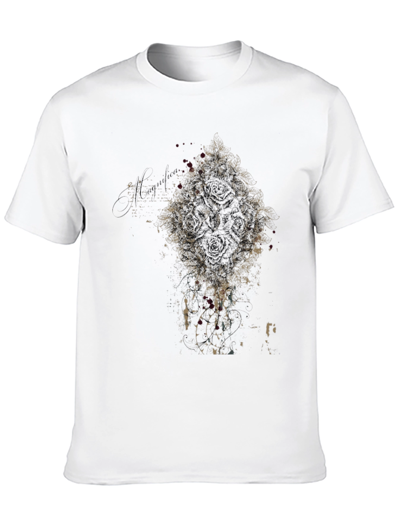 Black Men's Black Graphic Print Crew Neck Tee view 10