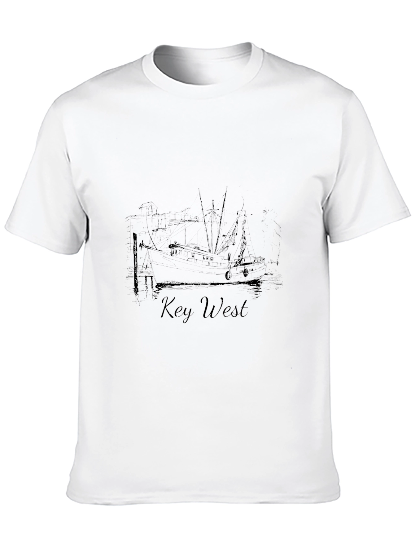 Black Key West Boat Graphic Tee - Black view 10