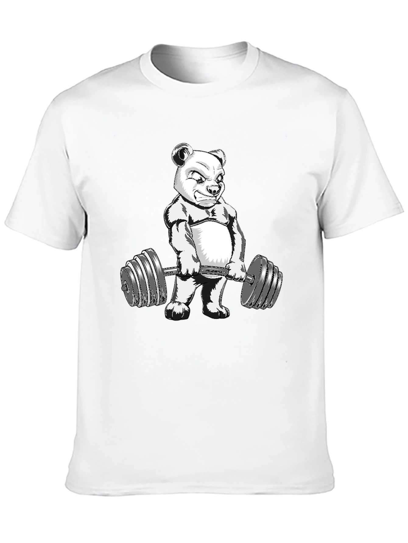 Black Bear Lifting Weights Graphic Tee view 10