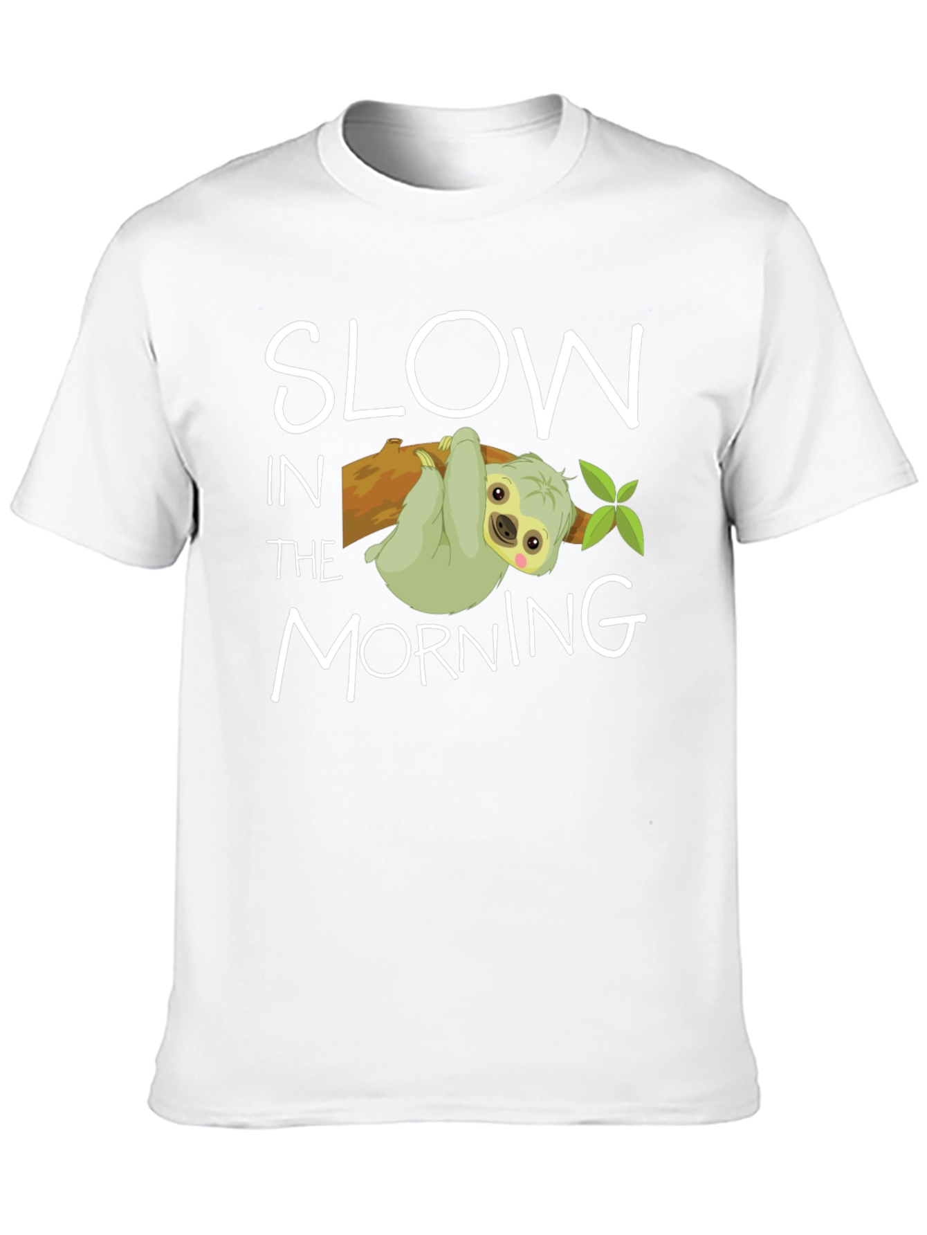 Black Slow In The Morning Sloth Graphic Tee view 10