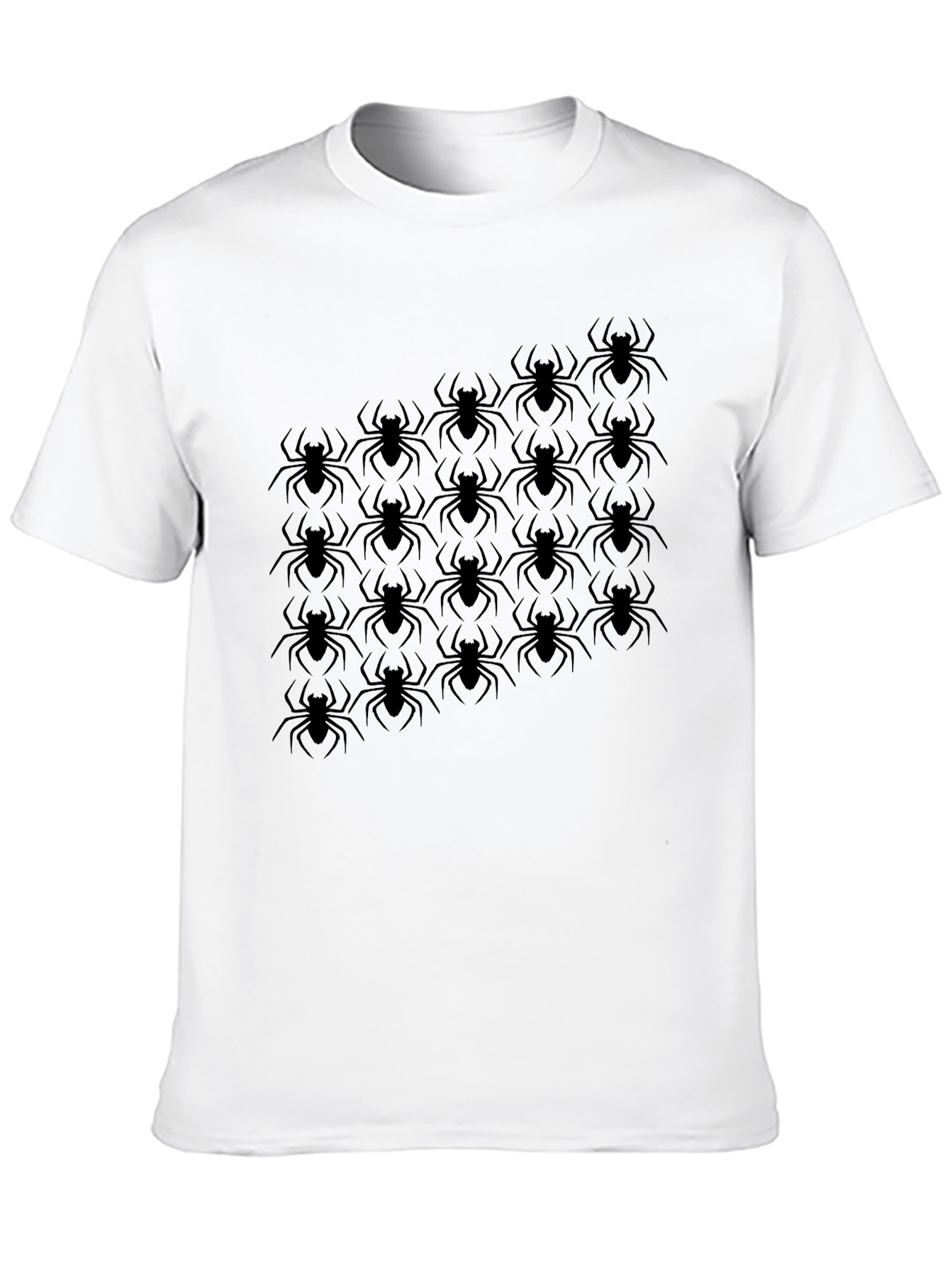 Black Spider Graphic Tee - Black Short Sleeve Cotton T-Shirt view 10