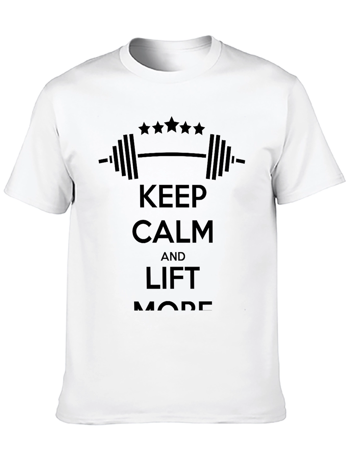 Black Keep Calm and Lift More Black T-Shirt view 10