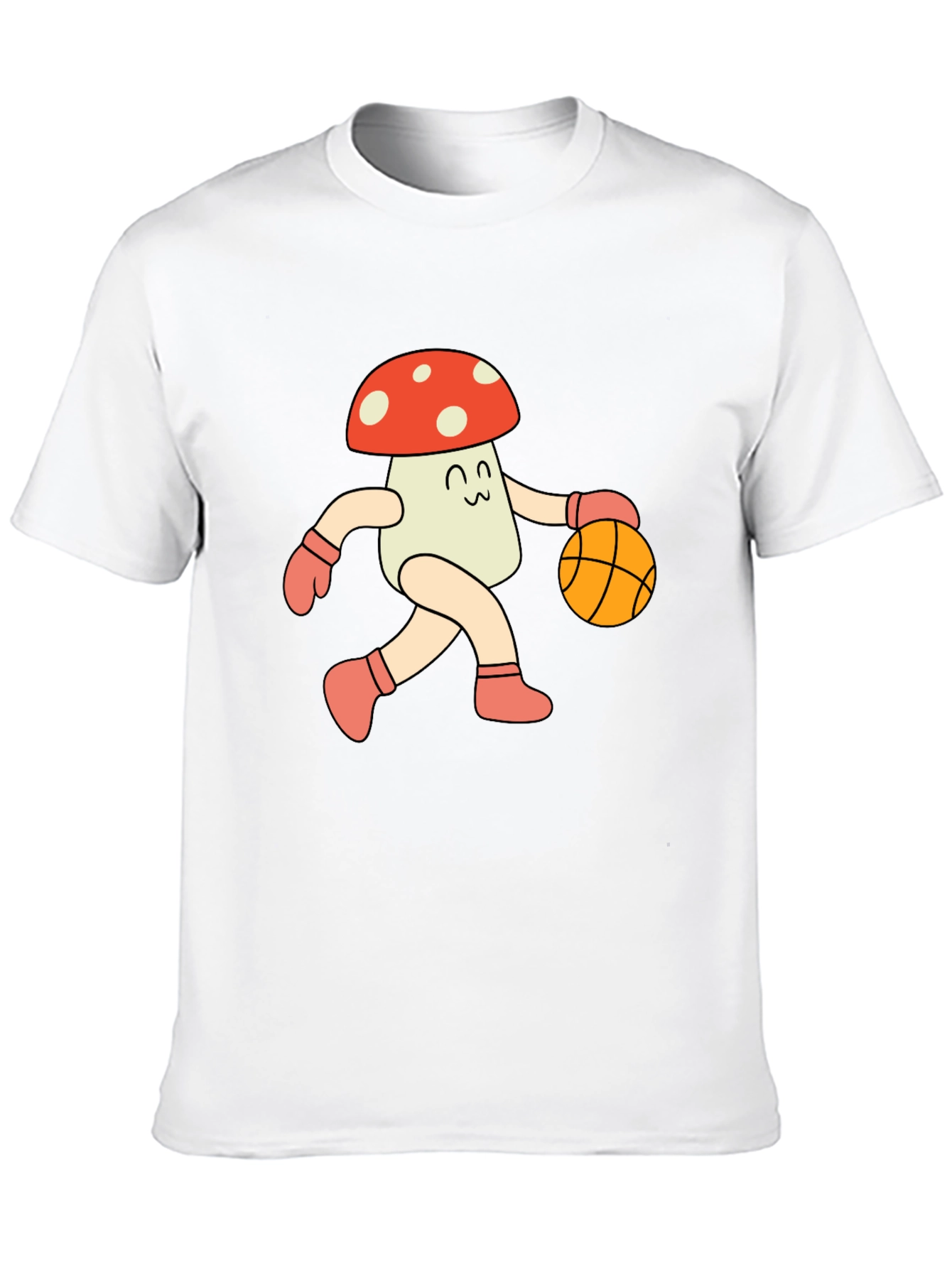 Black Mushroom Basketball T-Shirt - Cool Graphic Tee view 10