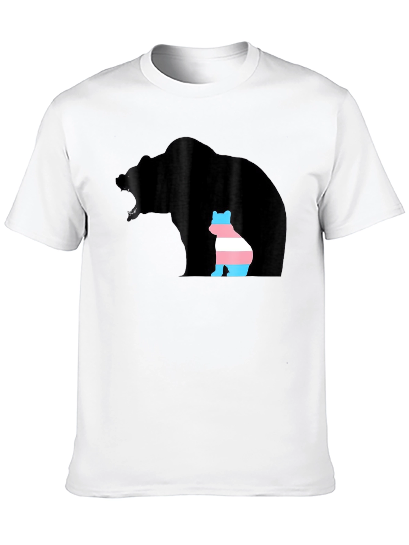 Black Transgender Pride Bear Graphic T-Shirt view 10