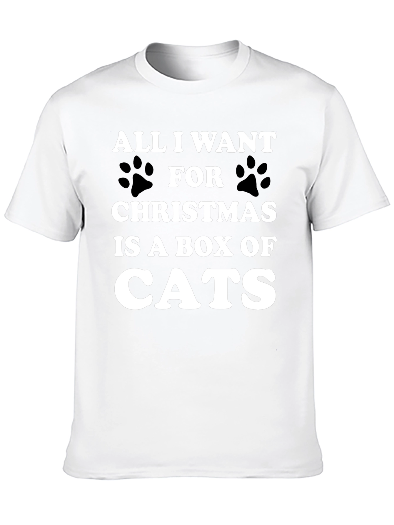 Black Funny Christmas Cat T-Shirt - Box of Cats Wish view 10