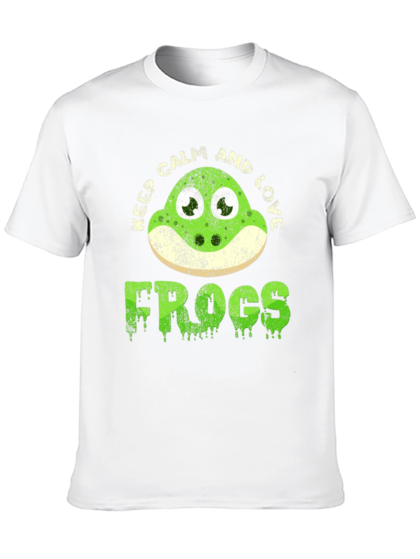 Black Keep Calm and Love Frogs Funny T-Shirt view 10