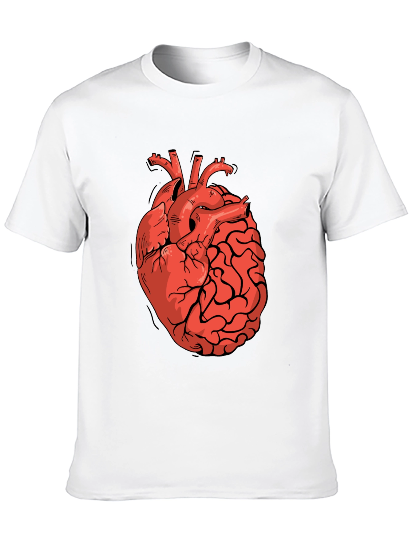 Black Heart-Brain Graphic Tee - Stylish Black T-Shirt view 10
