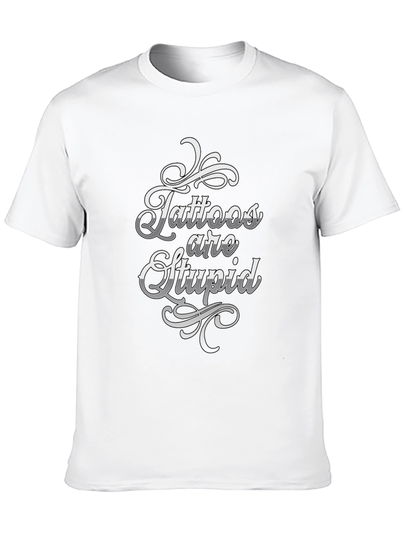 Black Tattoos are Stupid Graphic T-Shirt - Novelty Tee view 10