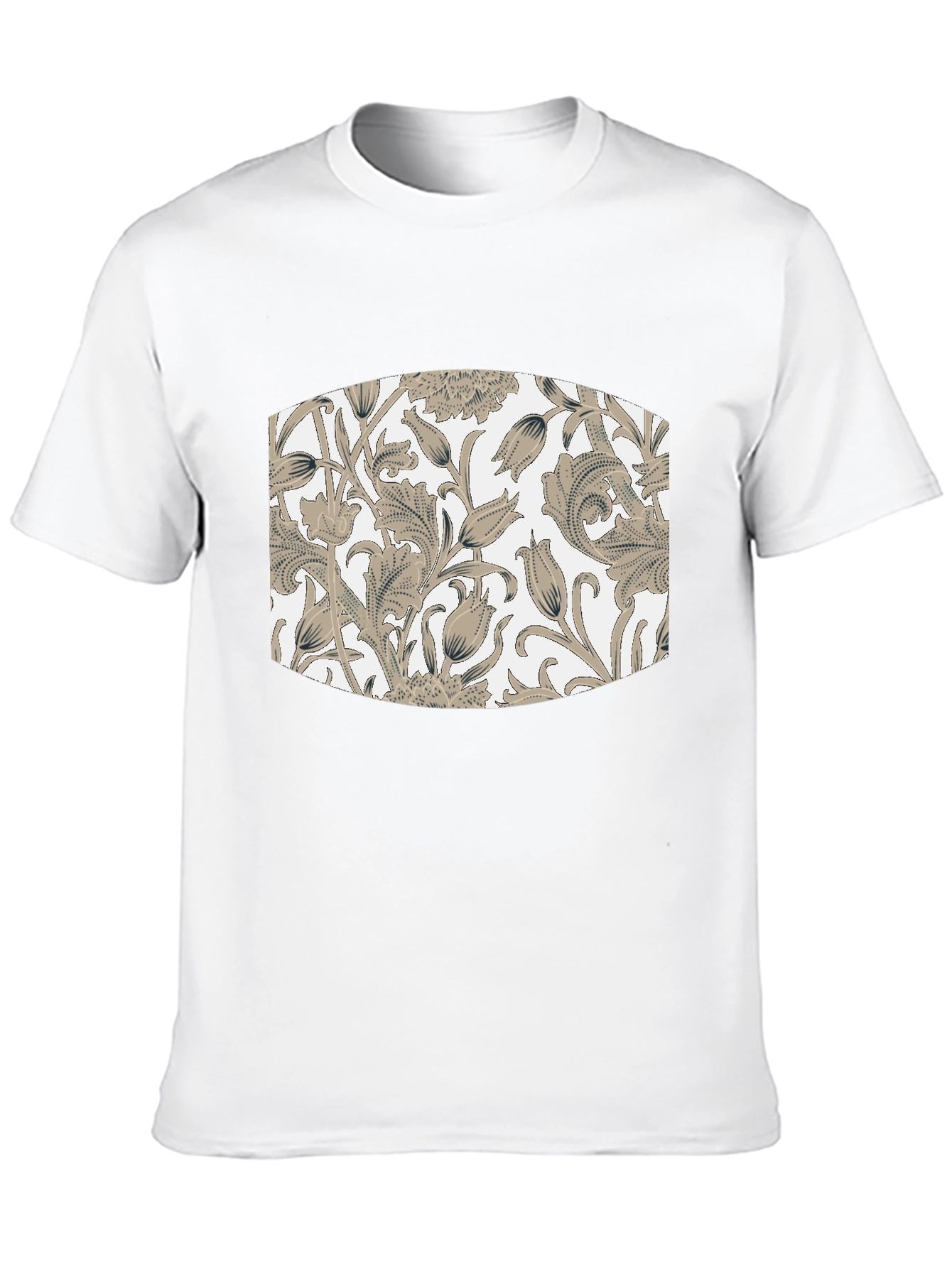Black Floral Pattern T-Shirt - Black view 10