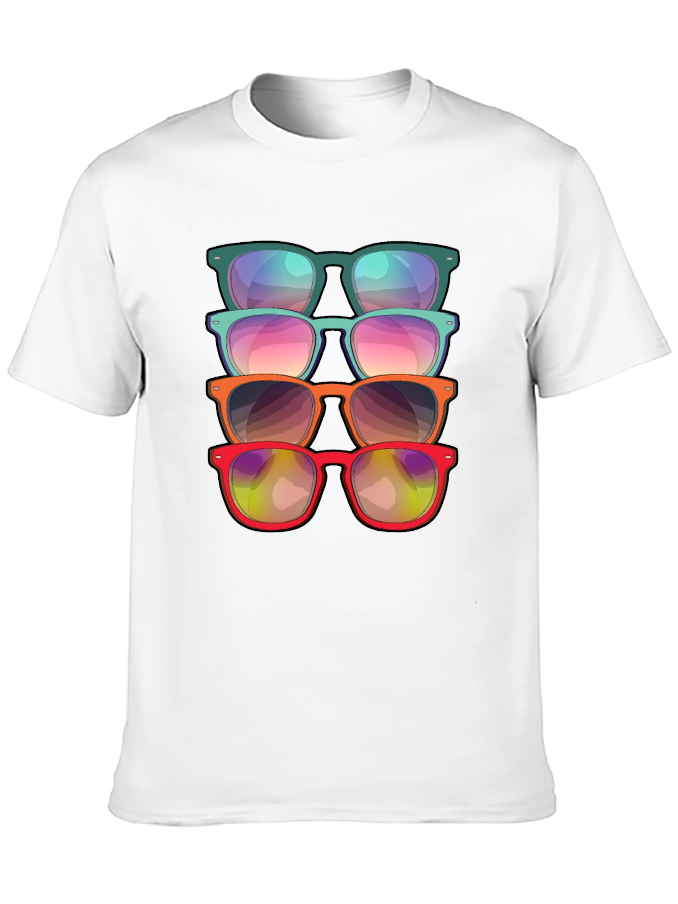 Black Sunglasses Stack Graphic Tee - Cool Casual Style view 10