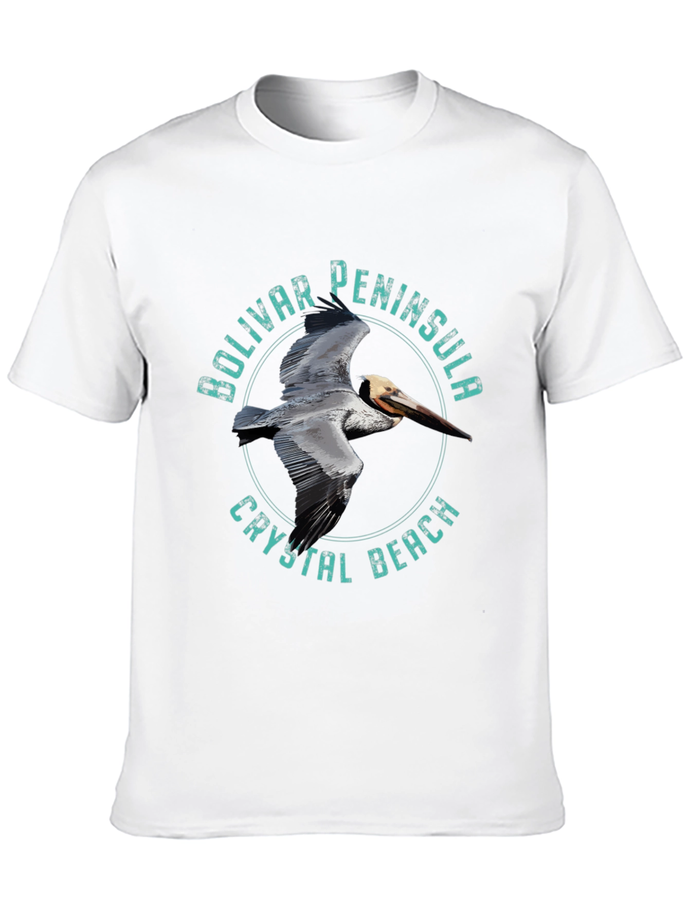 Black Bolivar Peninsula Crystal Beach Pelican Graphic Tee view 10