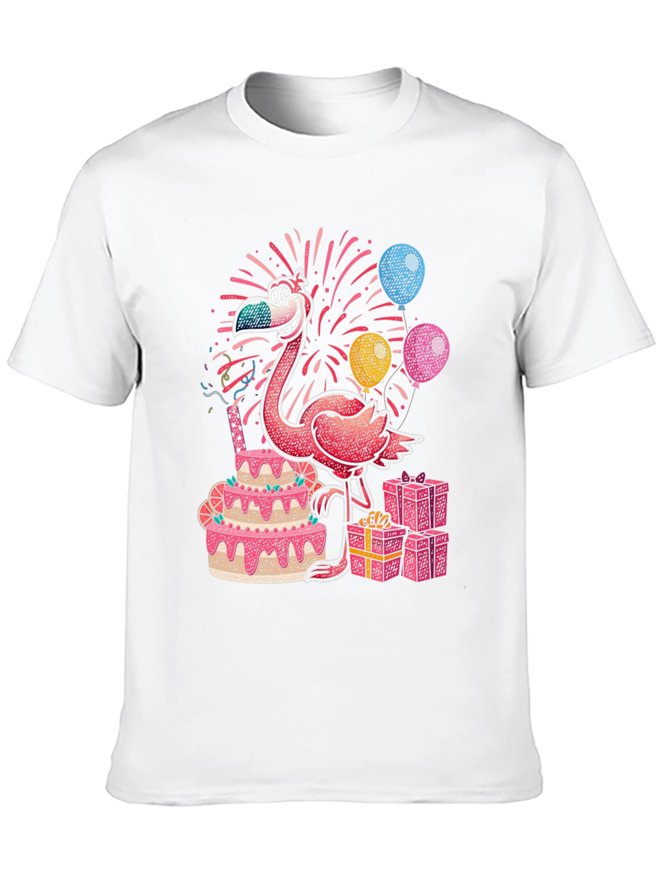 Black Flamingo Birthday Party T-Shirt view 10
