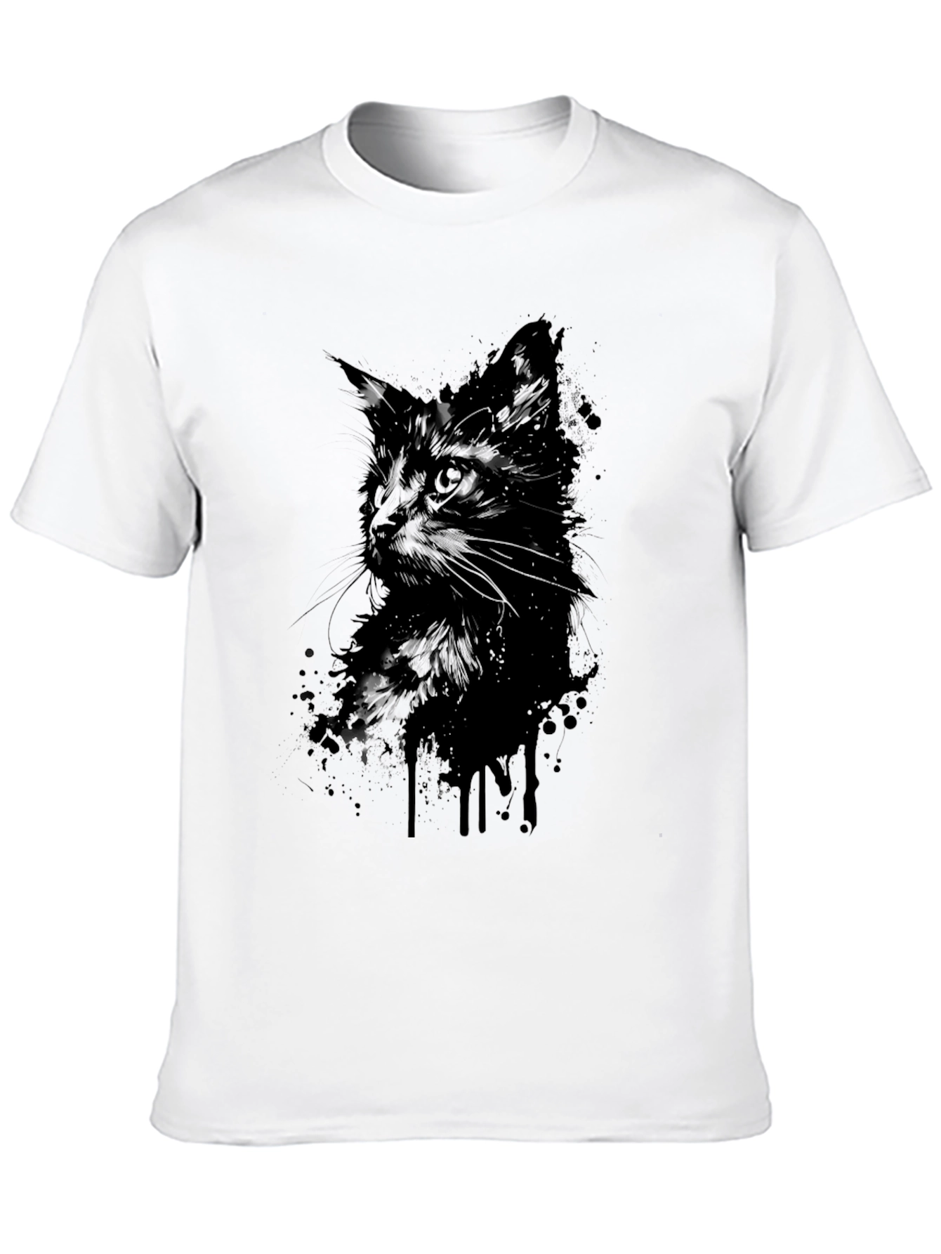 Black Black Cat Silhouette Graphic T-Shirt - Mens view 10