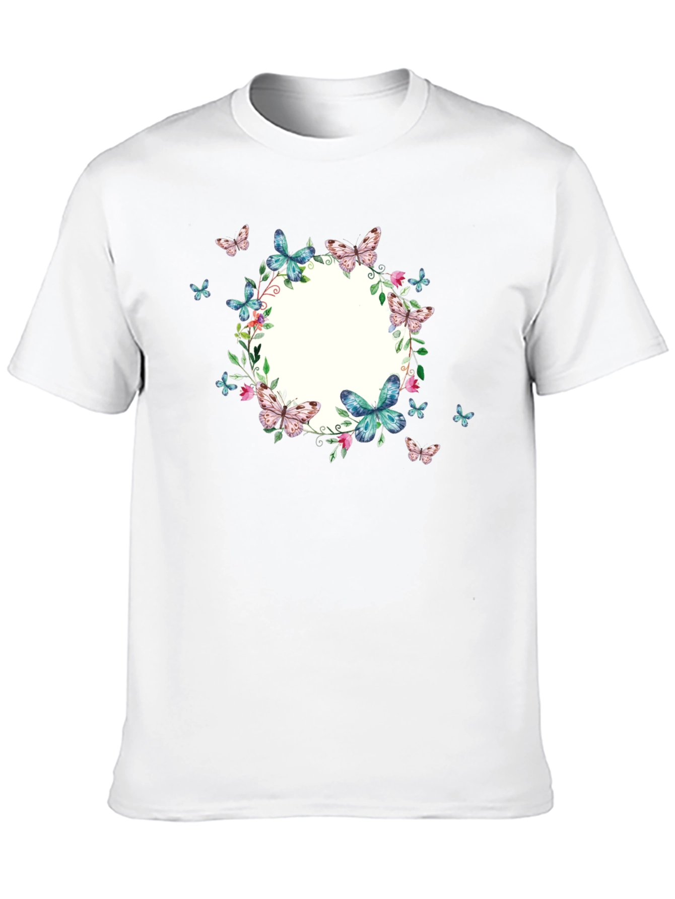 Black Butterfly Wreath Graphic Black T-Shirt view 10