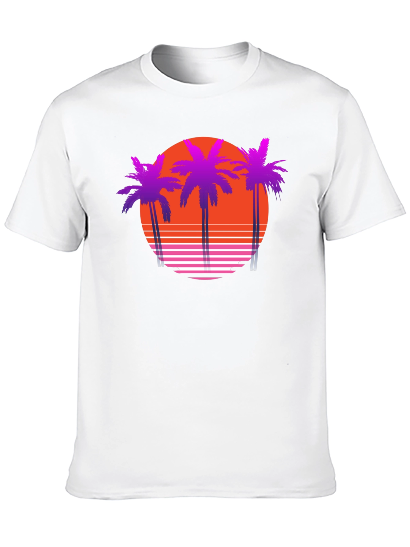 Black Retro Sunset Palm Tree T-Shirt view 10