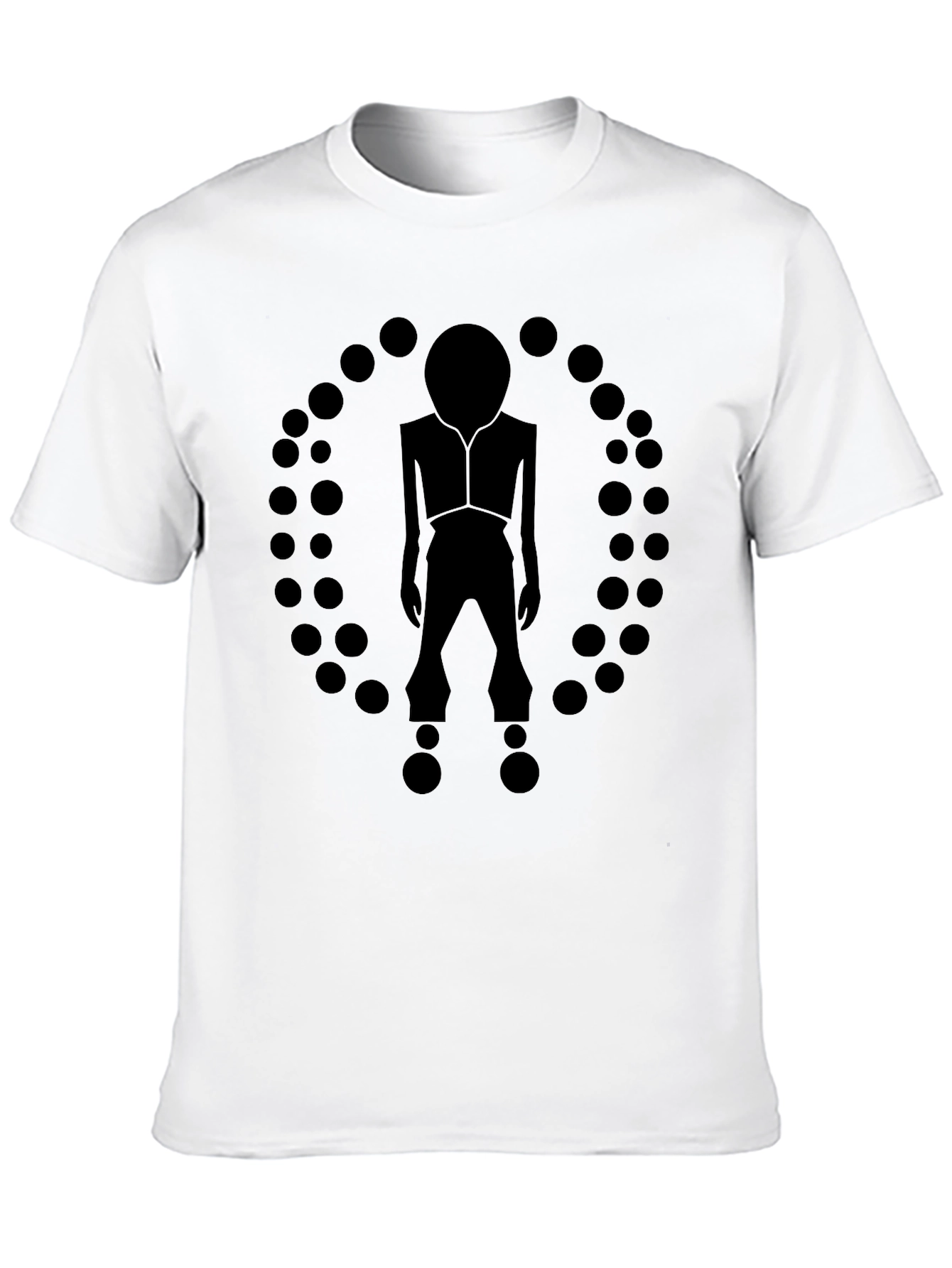 Black Modern Black Graphic Tee - Abstract Figure view 10