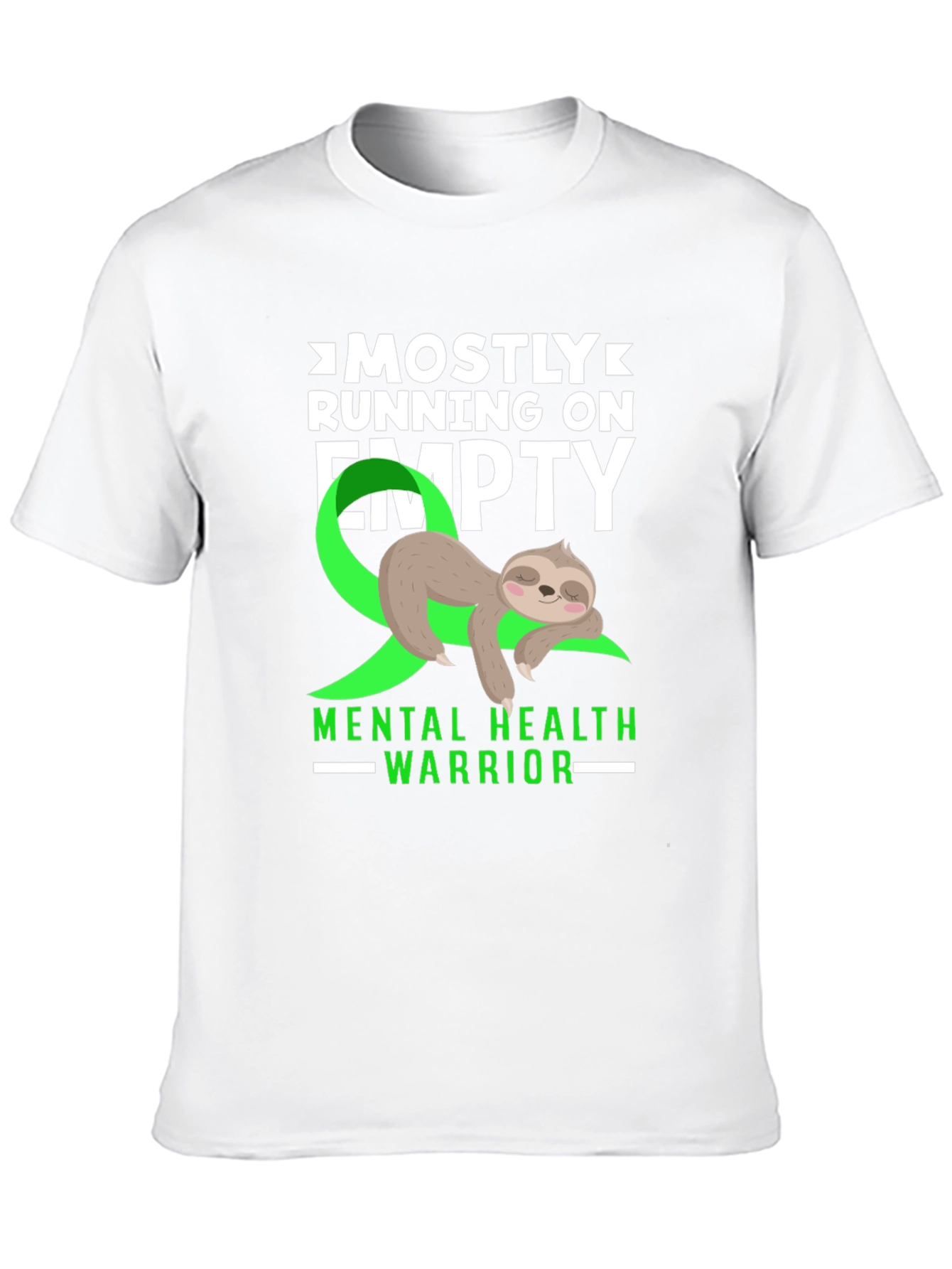 Black Mental Health Warrior Sloth T-Shirt view 10