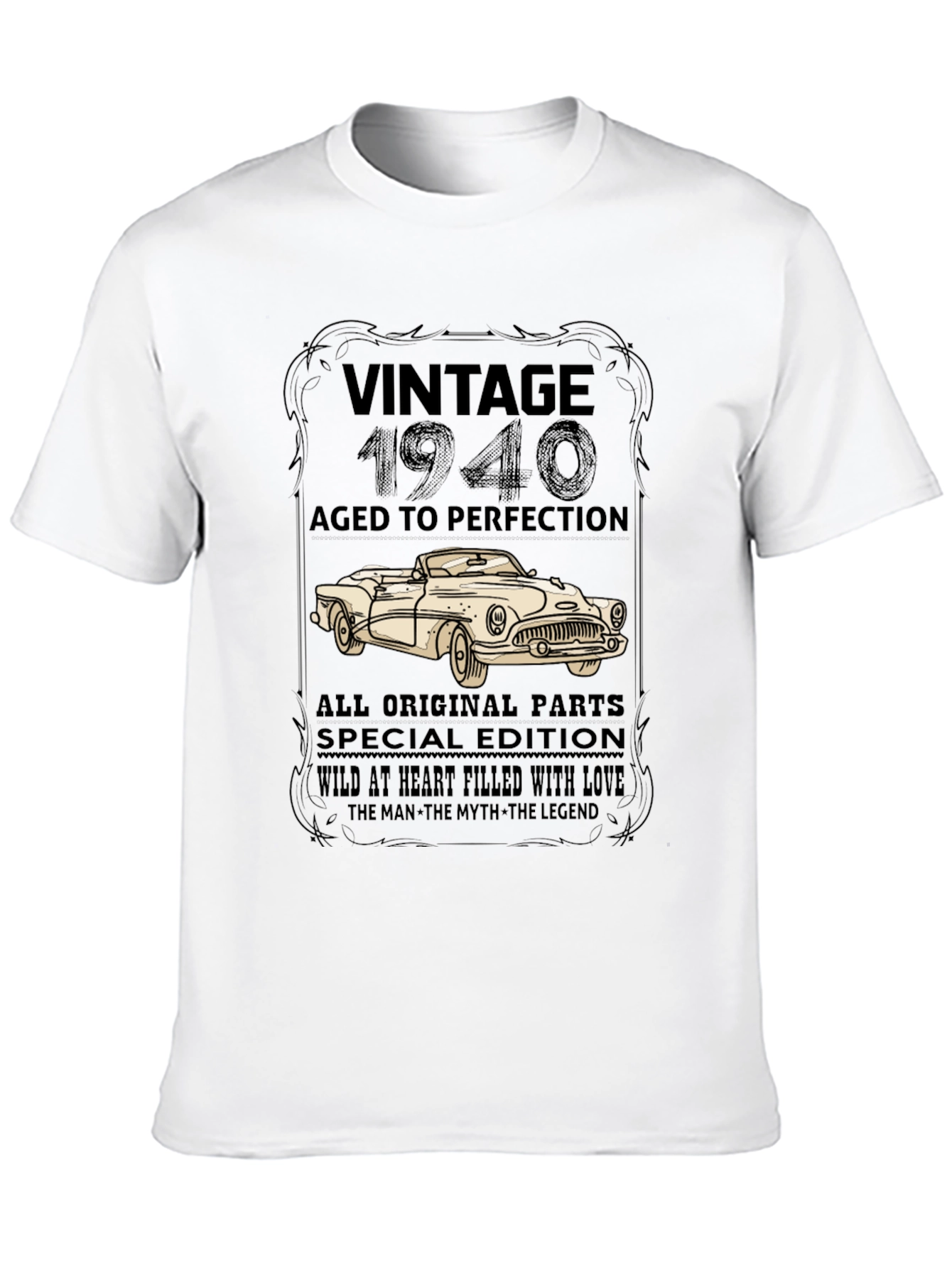 Black Vintage 1940 Car T-Shirt view 10