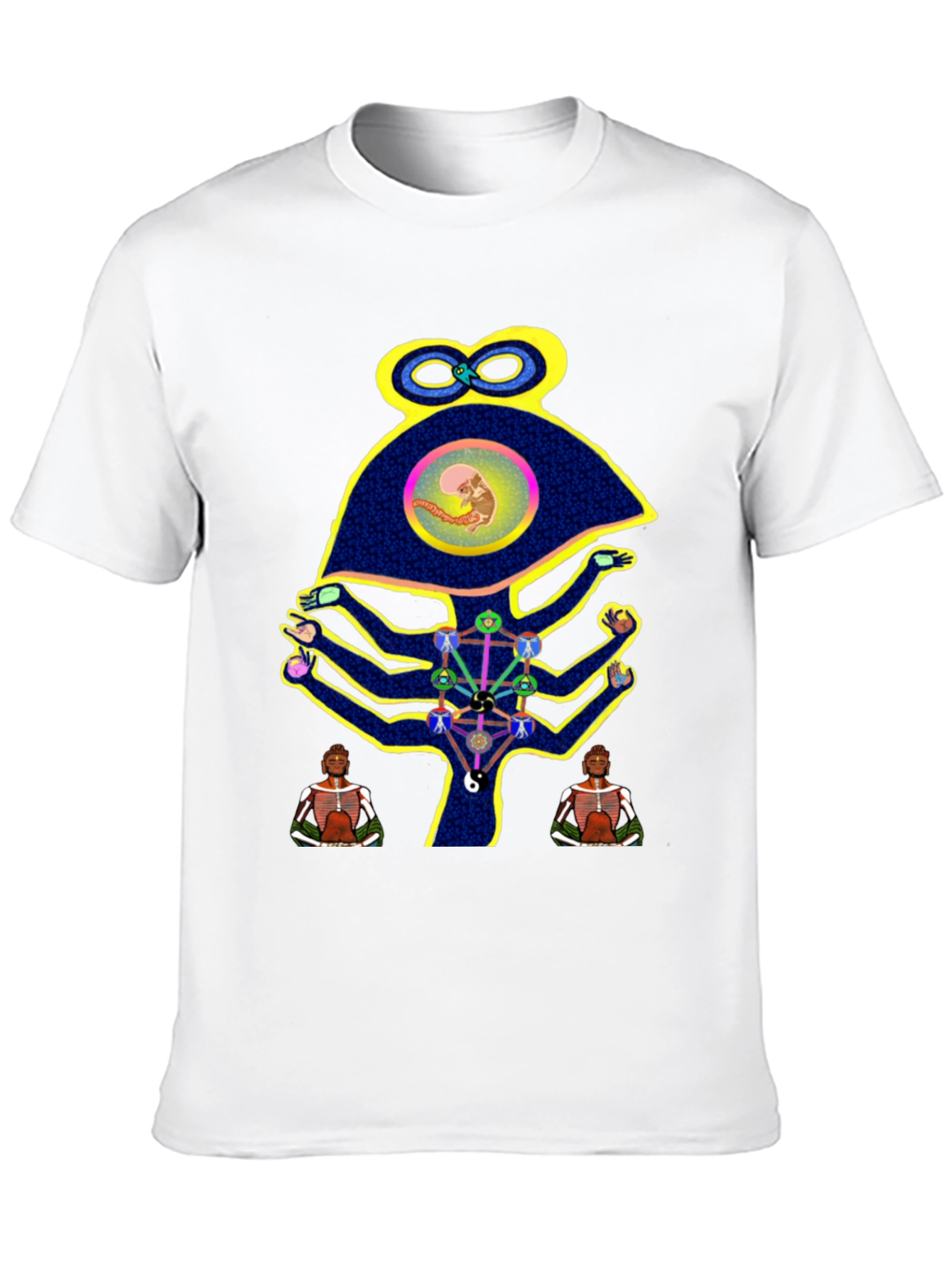 Black Unique Graphic Print Men's Black T-Shirt view 10