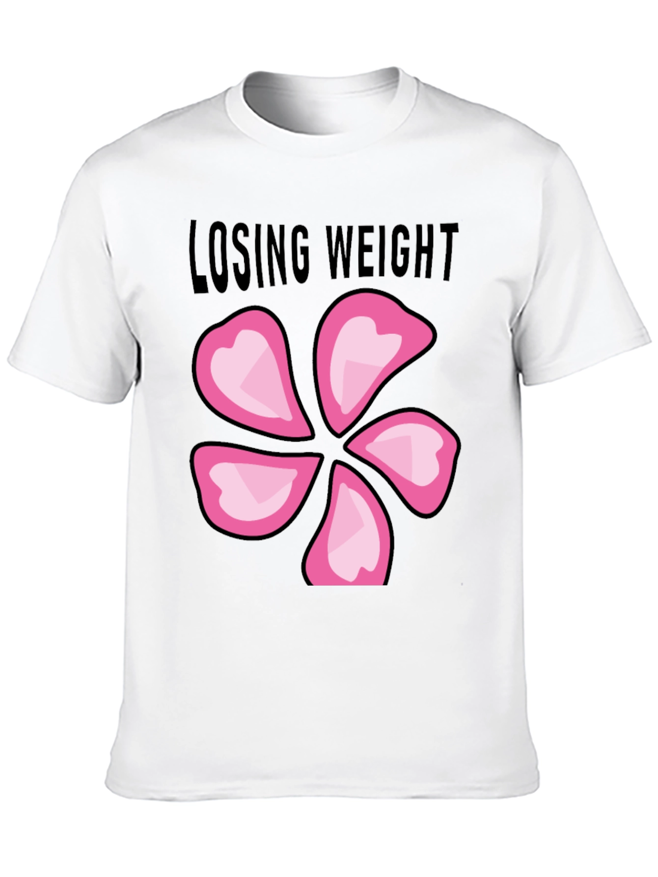 Black Losing Weight Flower T-Shirt - Black view 10