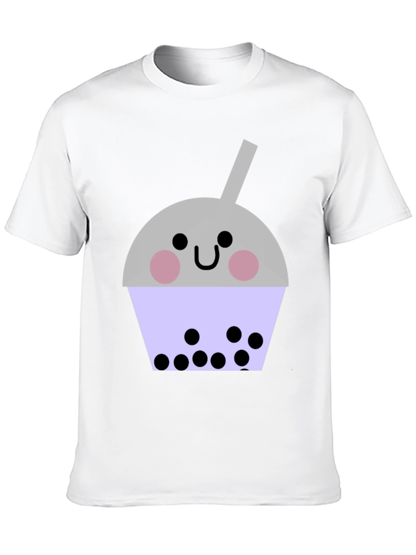 Black Cute Bubble Tea Graphic T-Shirt - Unisex Black Tee view 10