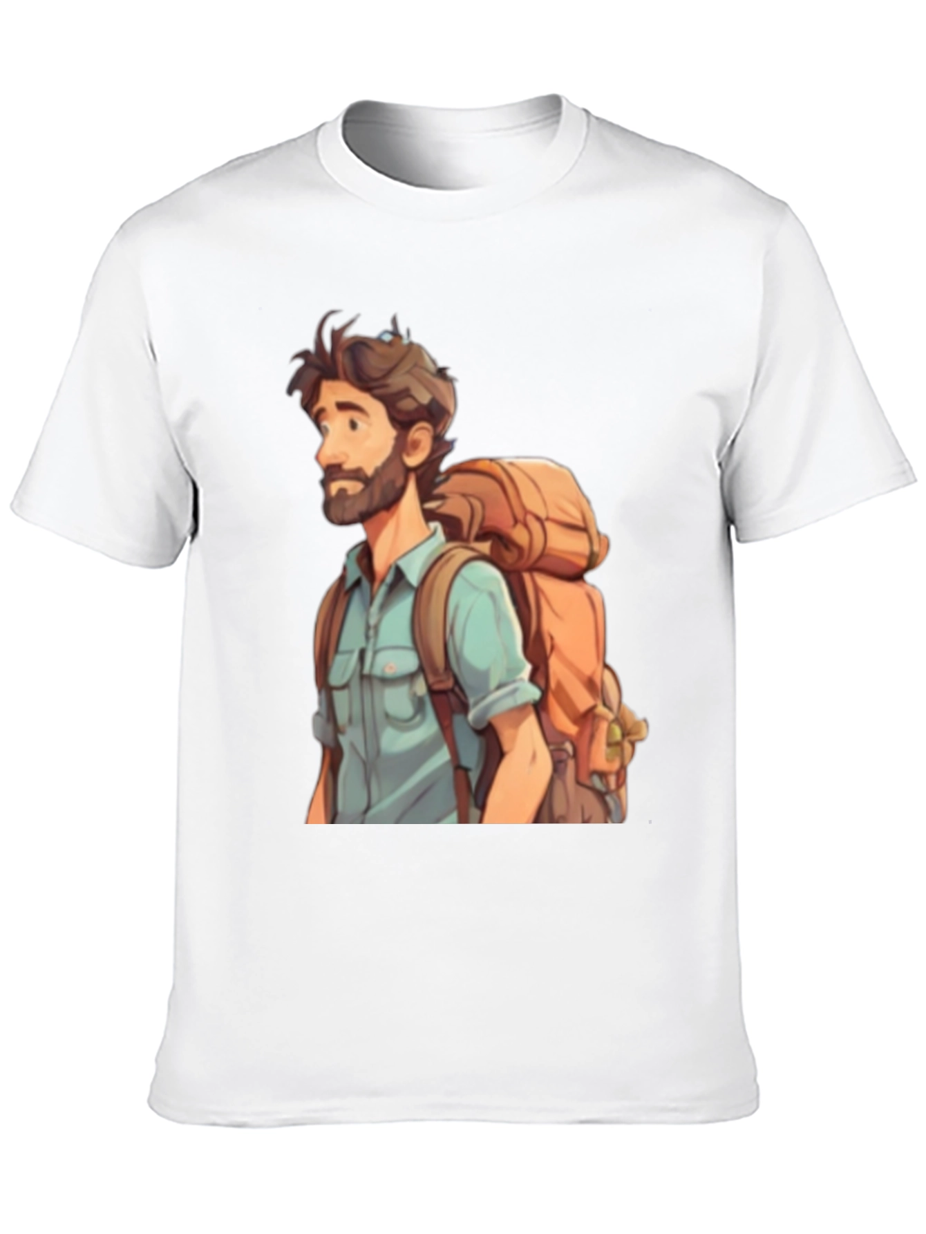 Black Cartoon Hiker T-Shirt - Black Cotton Blend Tee view 10