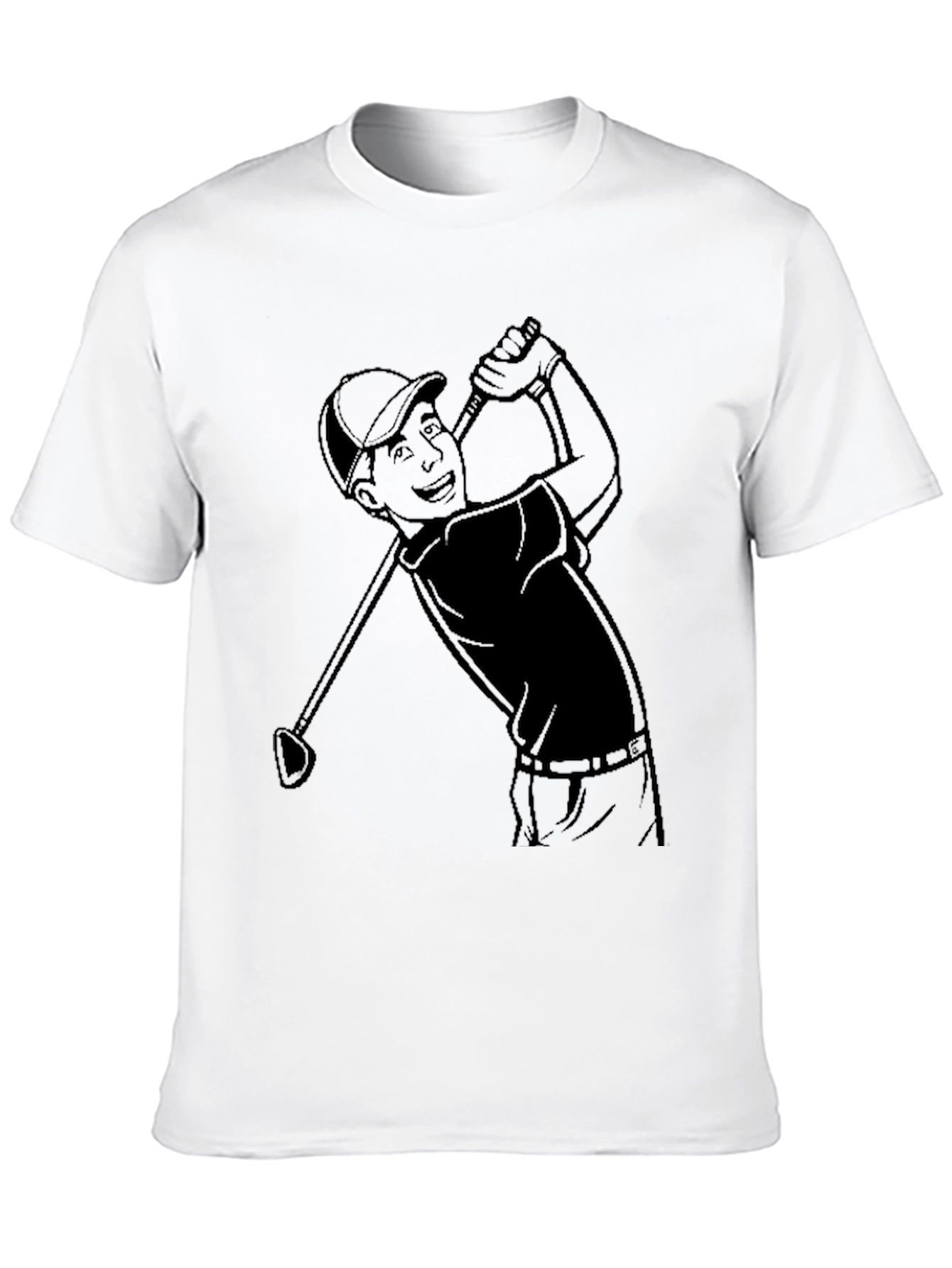 Black Golf Cartoon Tee - Classic Player Design view 10