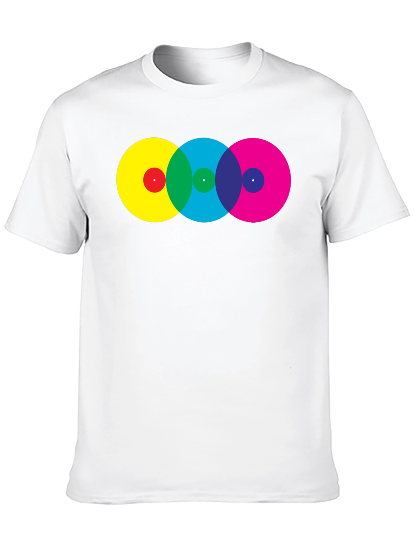 Black Retro Circles T-Shirt - Vivid Colors, Modern Fit view 10