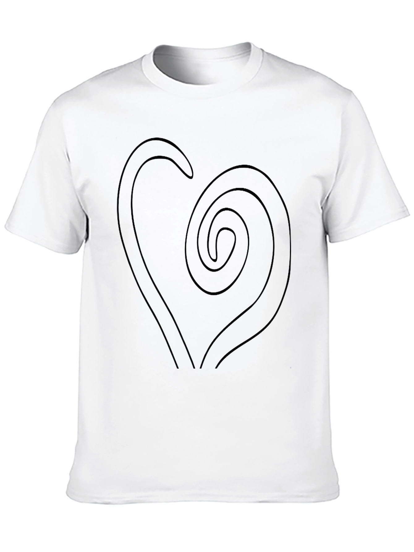 Black Spiral Heart Graphic Black T-Shirt view 10