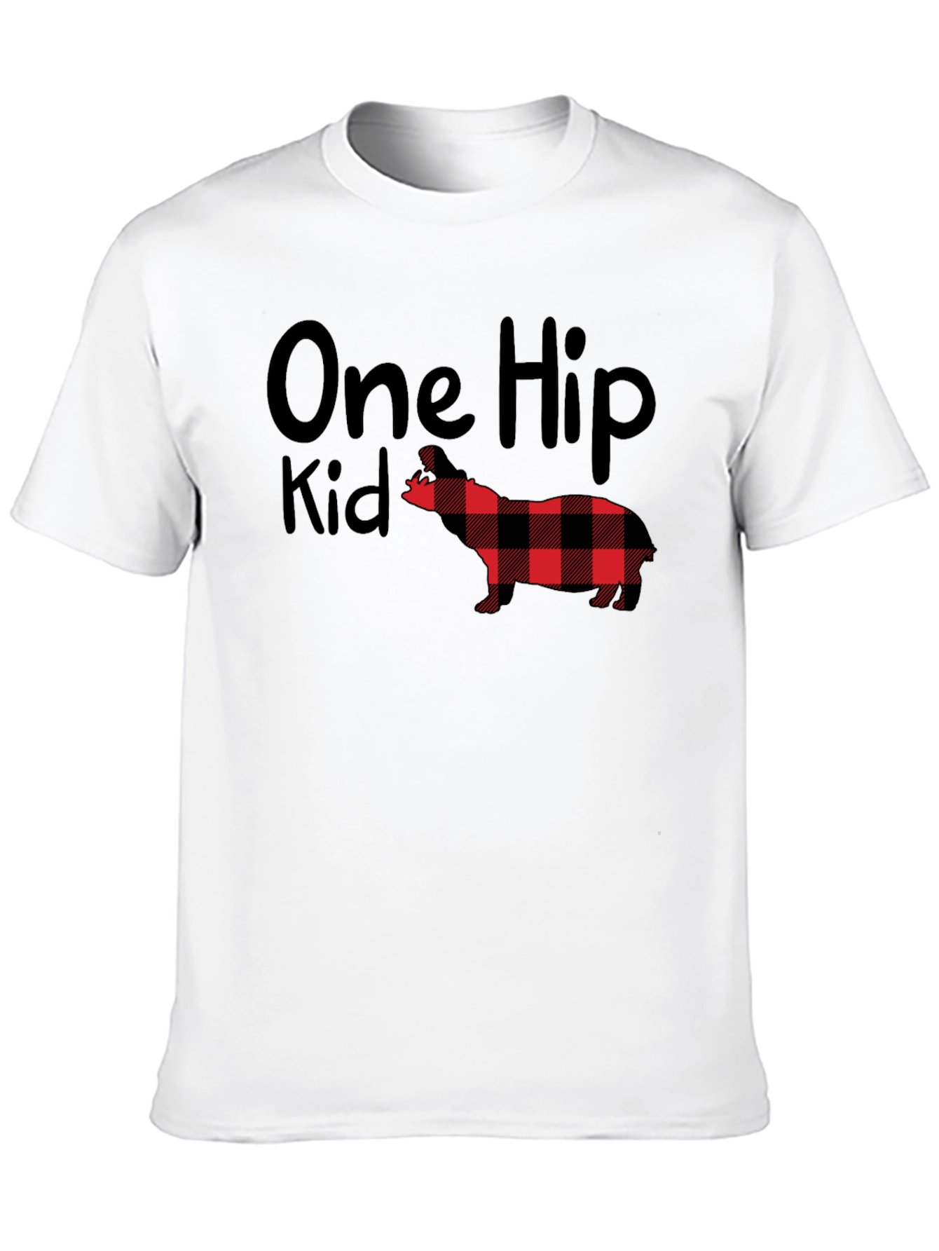 Black One Hip Kid Buffalo Plaid Dog T-Shirt view 10