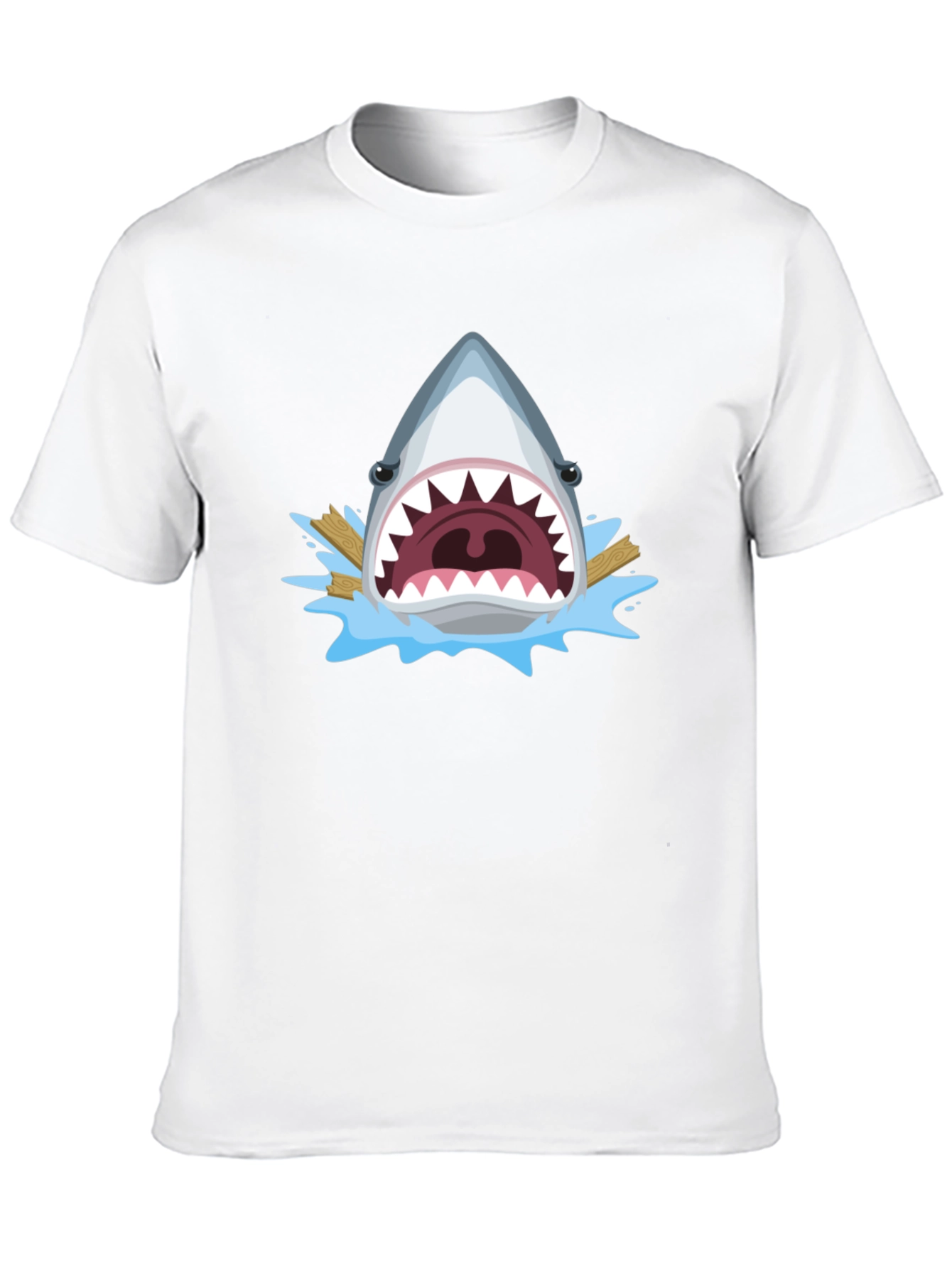 Black Shark Attack Graphic Tee - Men's Black T-Shirt view 10