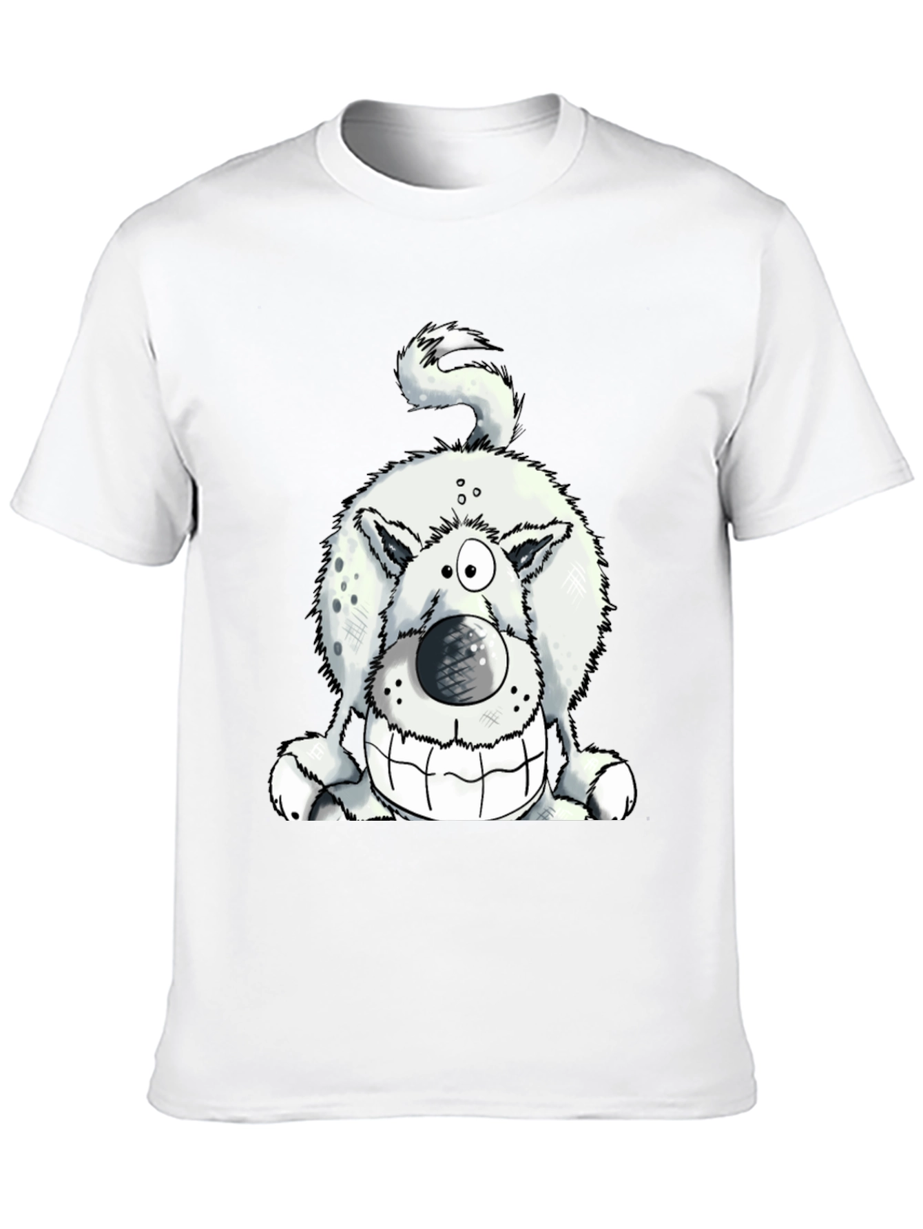 Black Funny Dog Graphic Tee - Black Cotton T-Shirt view 10