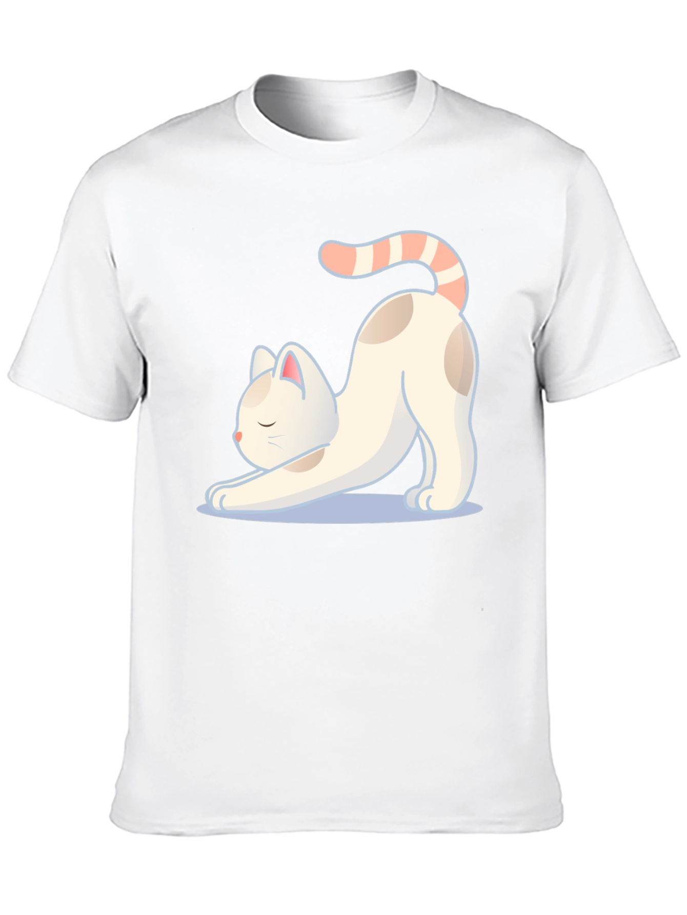 Black Cute Cat Stretching Graphic T-Shirt view 10
