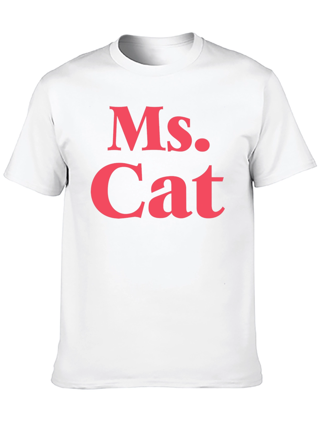 Black Ms. Cat T-Shirt - Bold Pink Text on Black view 10