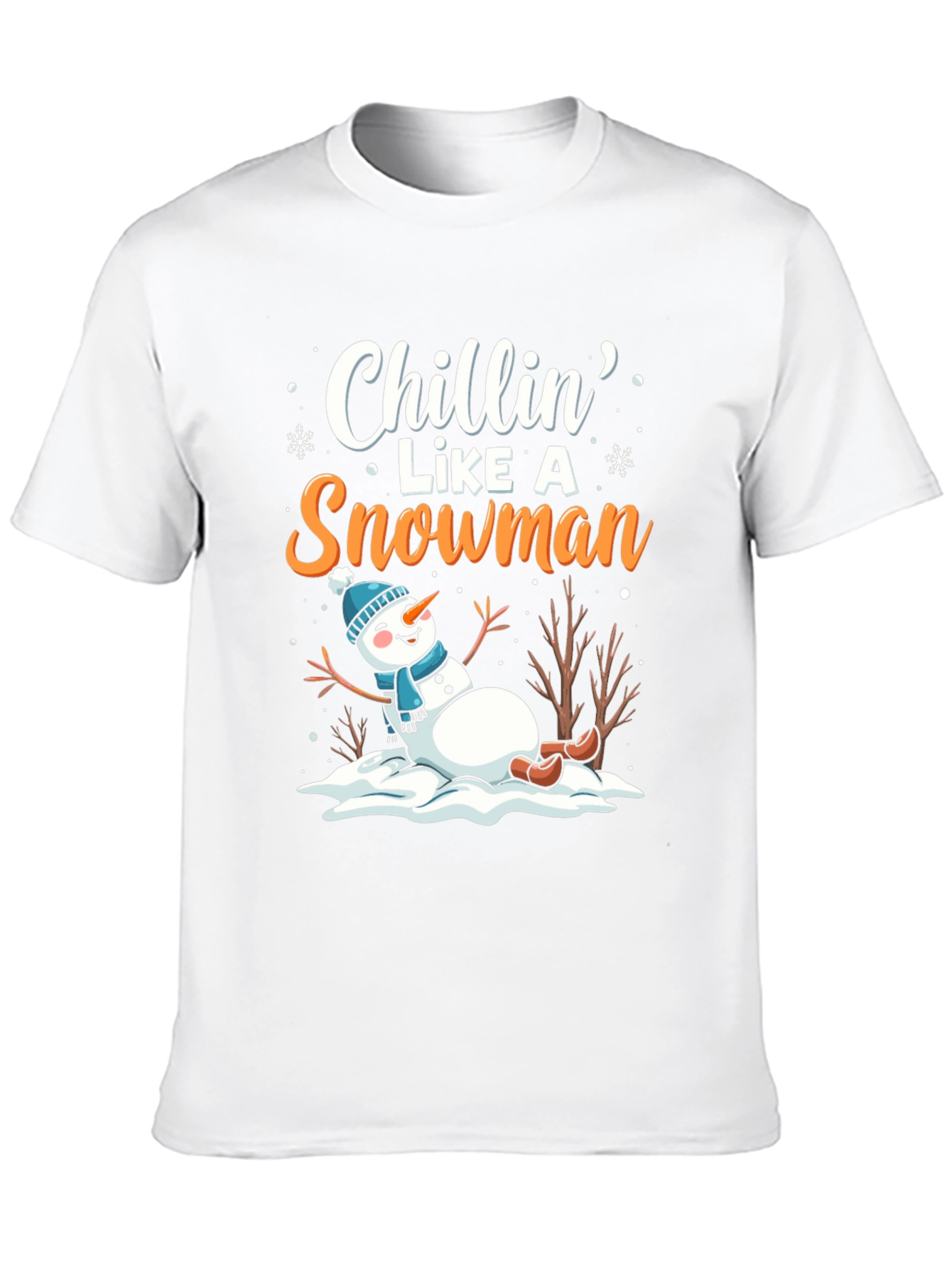 Black Chillin' Like a Snowman T-Shirt view 10