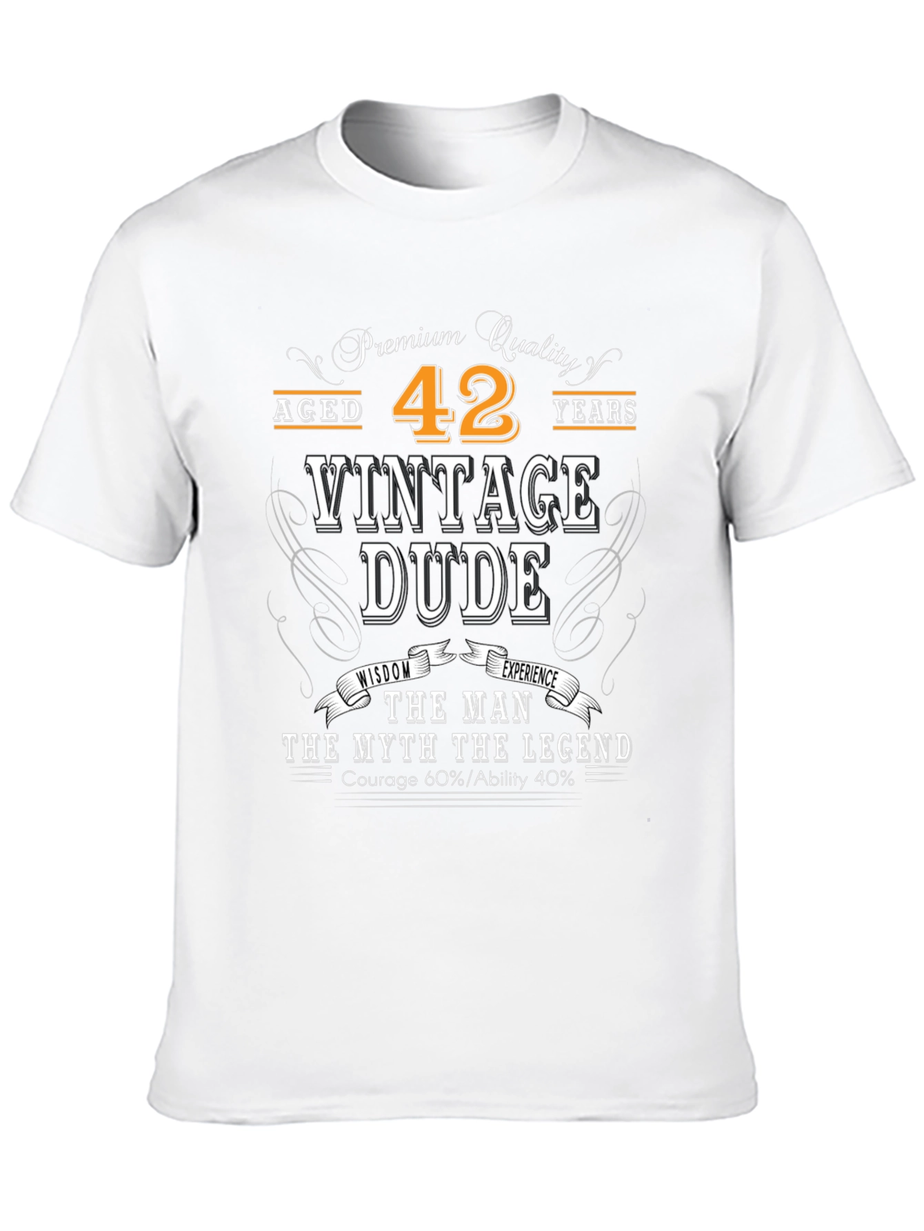 Black Vintage Dude 42 Years Old T-Shirt view 10
