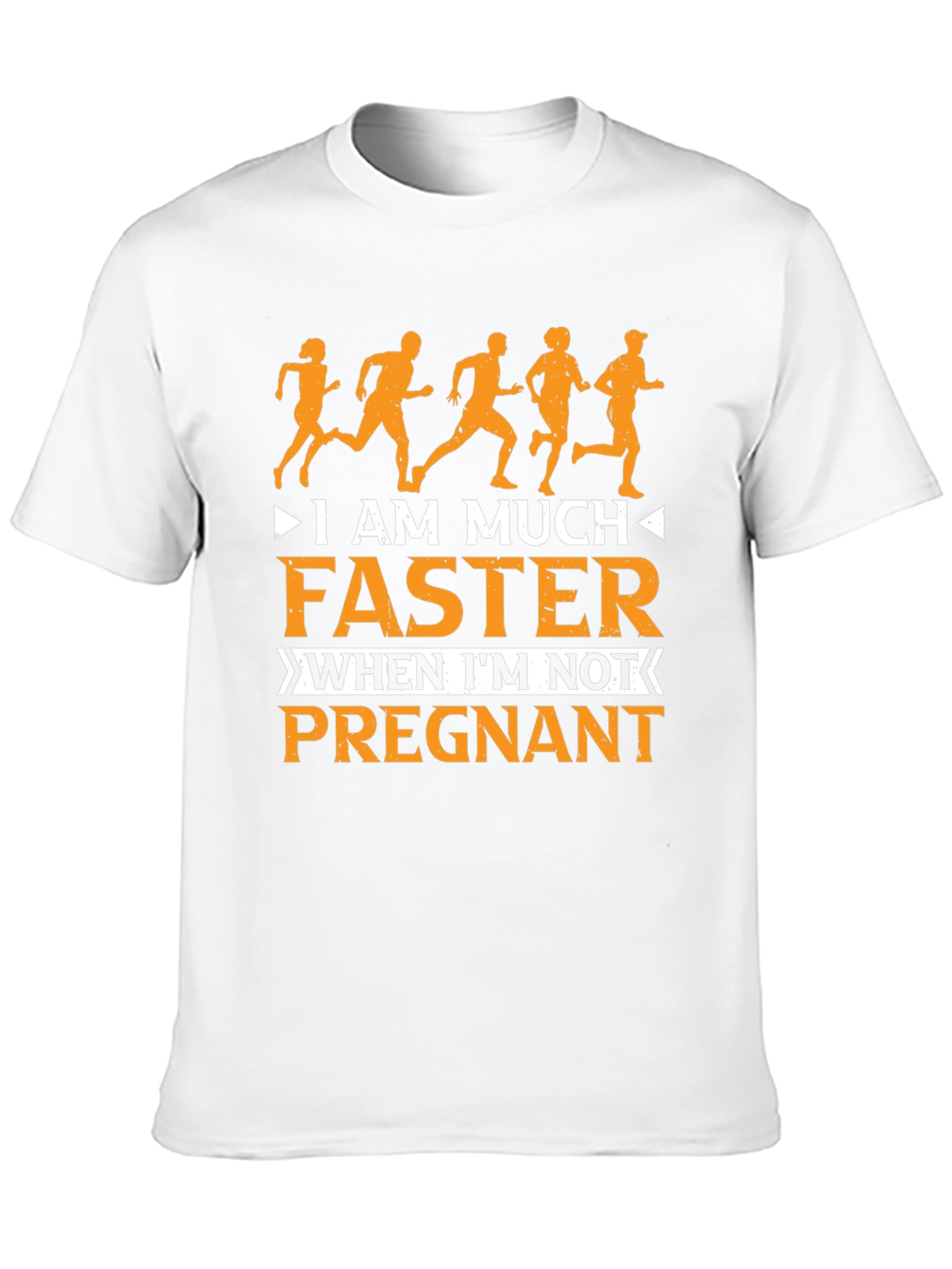 Black Funny Running T-Shirt: I Am Much Faster When I'm Not Pregnant view 10